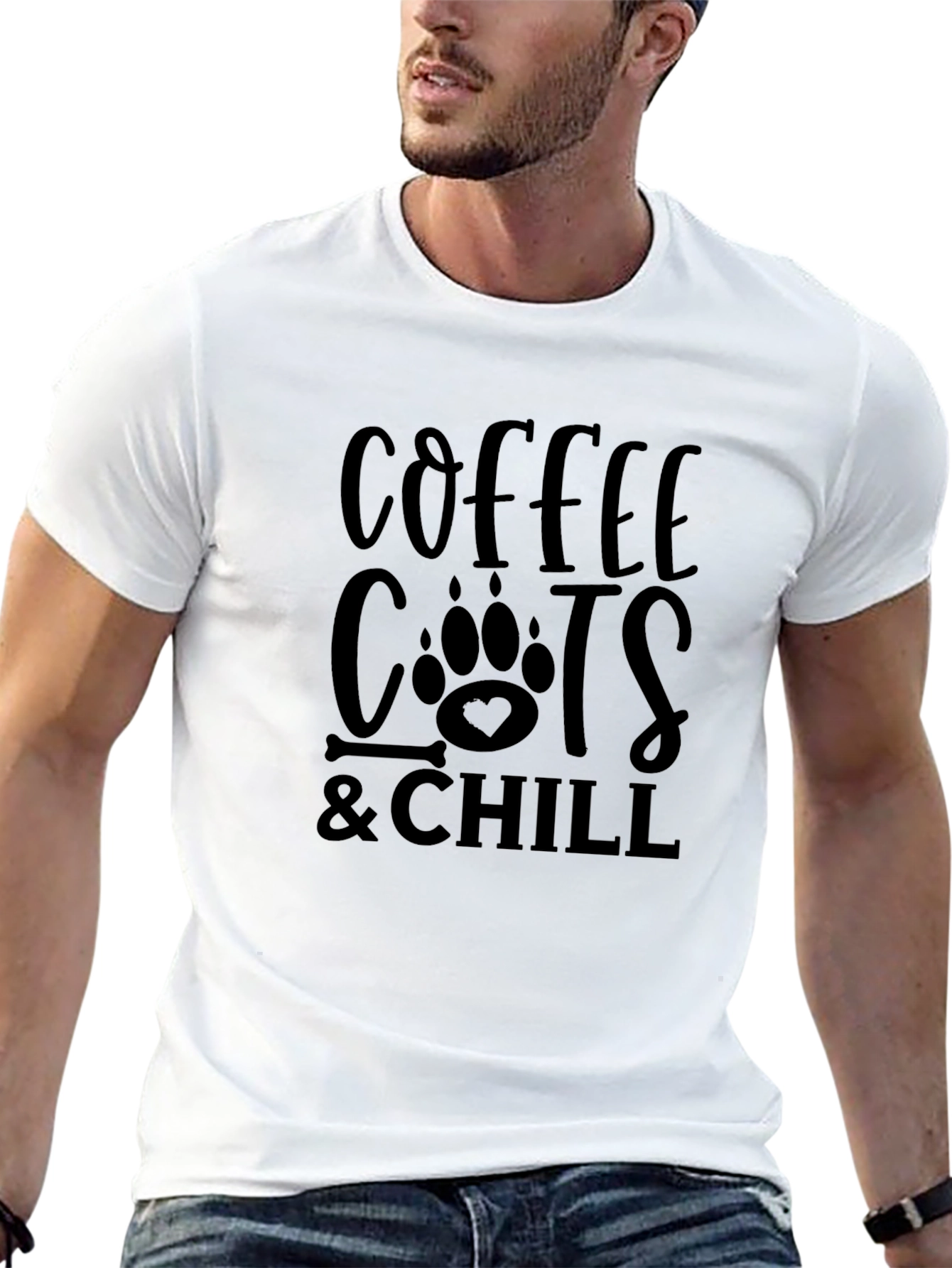 Black Coffee Cats & Chill Black Graphic T-Shirt view 13