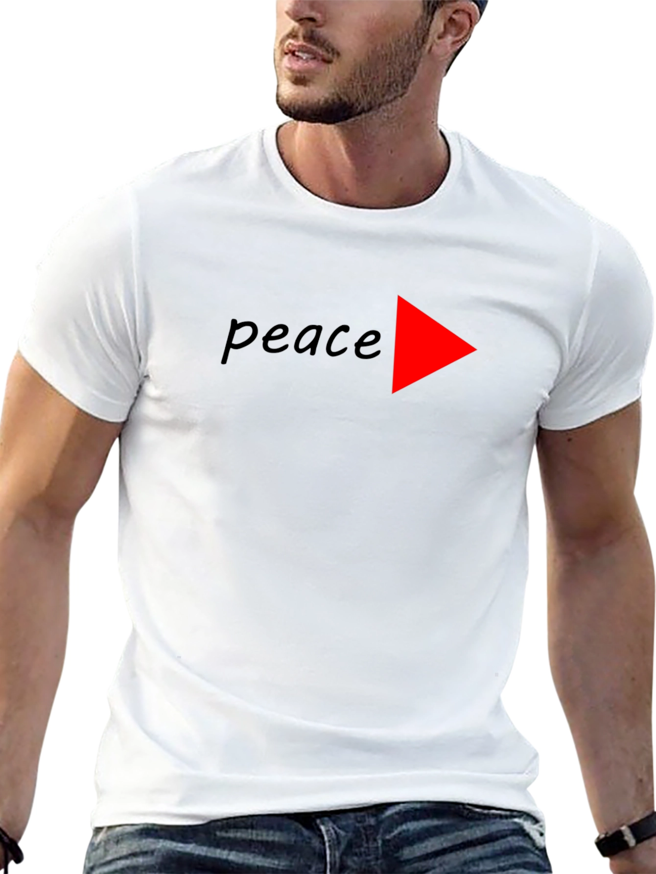 Black Peace Sign T-Shirt - Modern Graphic Tee view 13