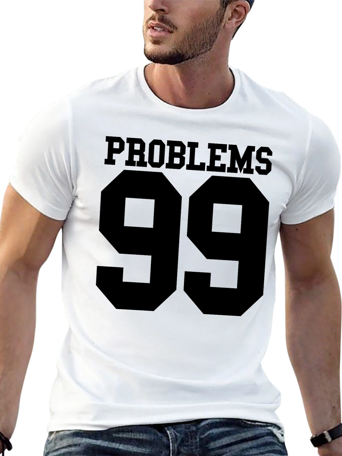Black Problems 99 Graphic T-Shirt - Black Crew Neck Tee view 13