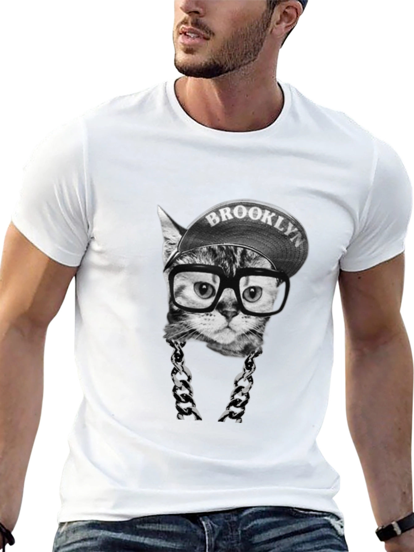 Black Brooklyn Cat T-Shirt - Hip Hop Style! view 13