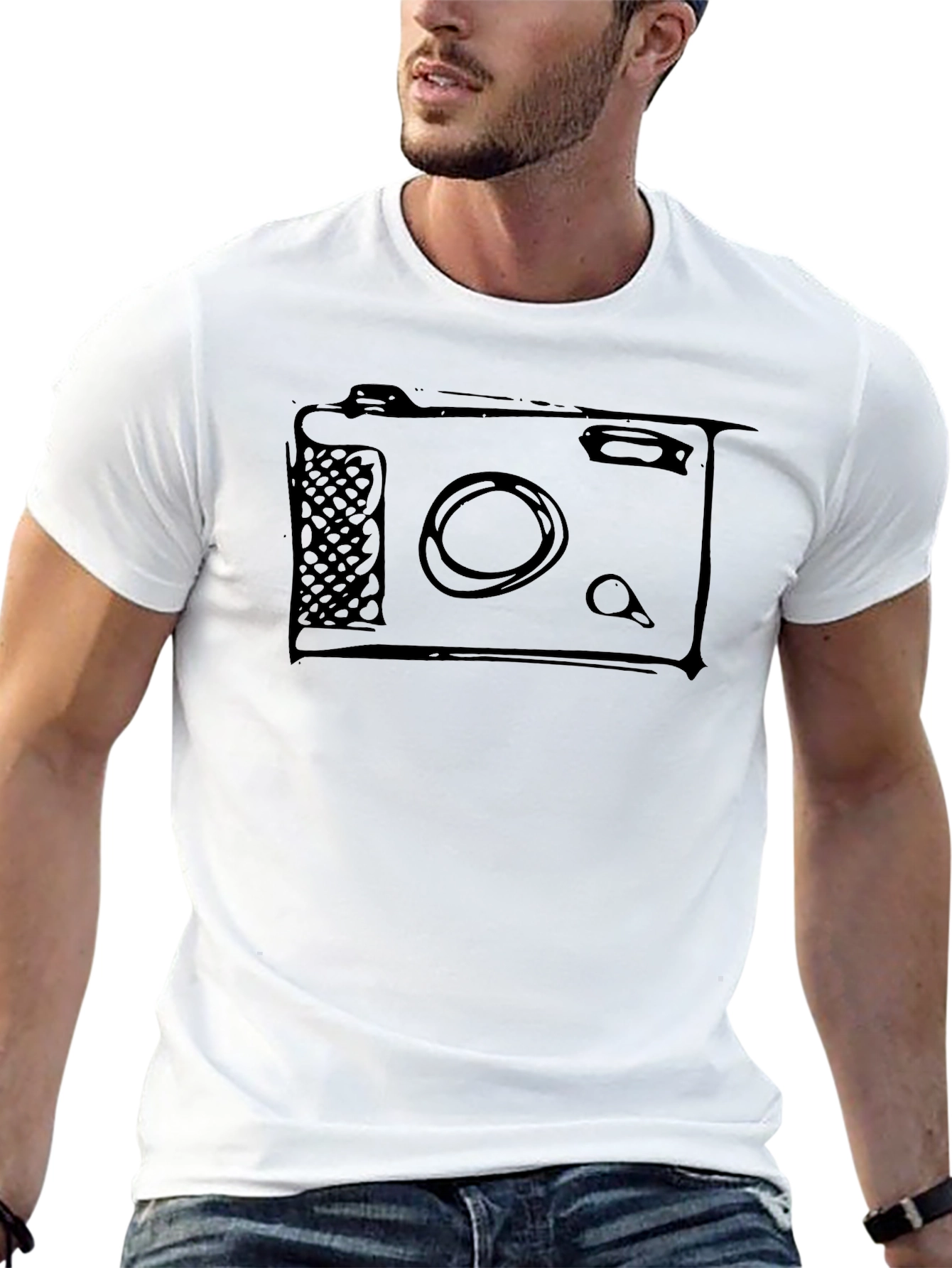 Black Retro Camera Graphic Tee - Cool Vintage Style view 13