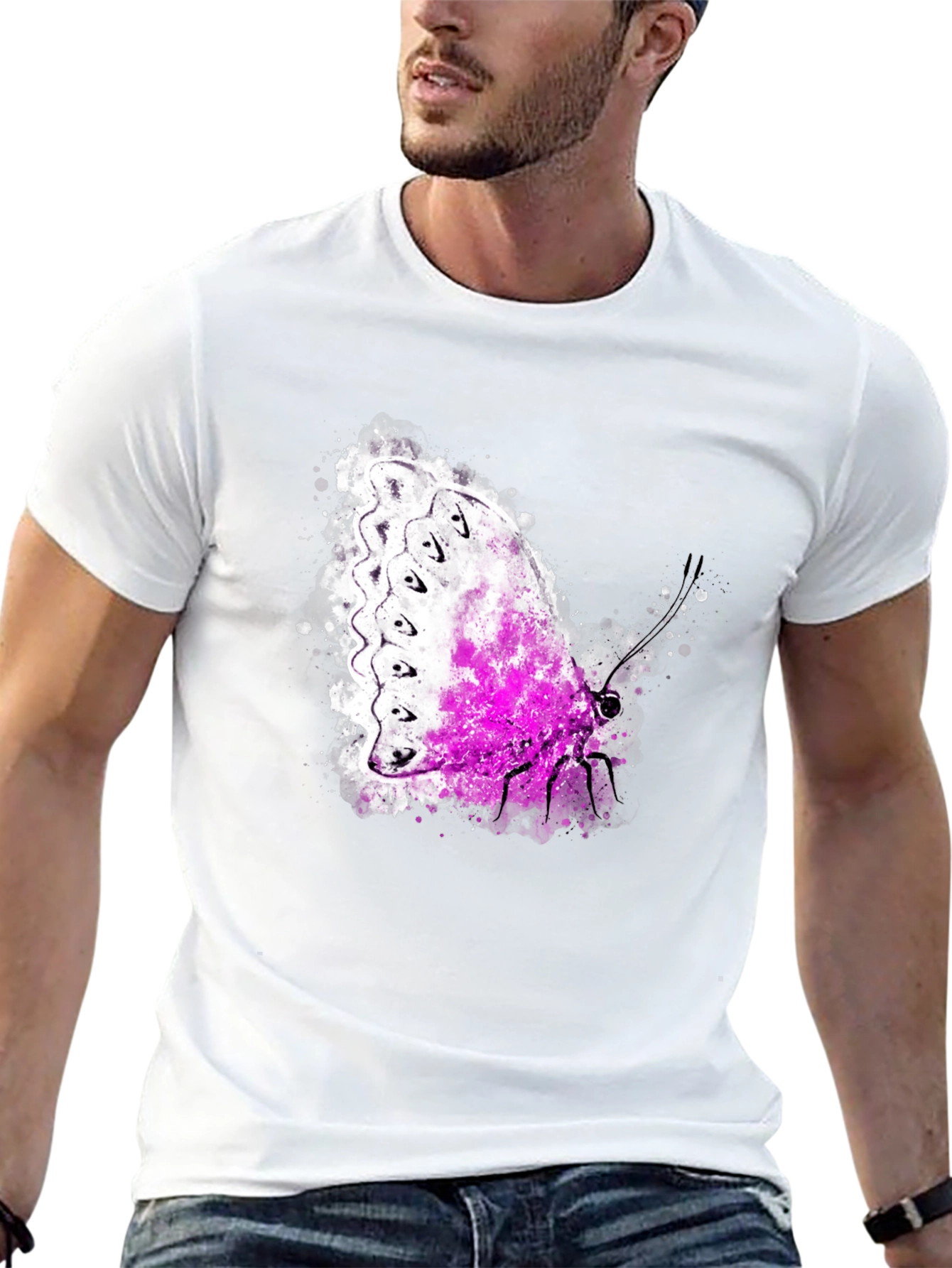 Butterfly Graphic Tee - Men's Black T-Shirt - 13