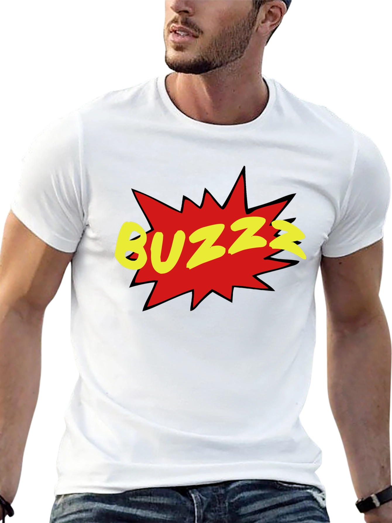 Black BUZZ Graphic Tee - Black Short Sleeve Crew Neck view 13