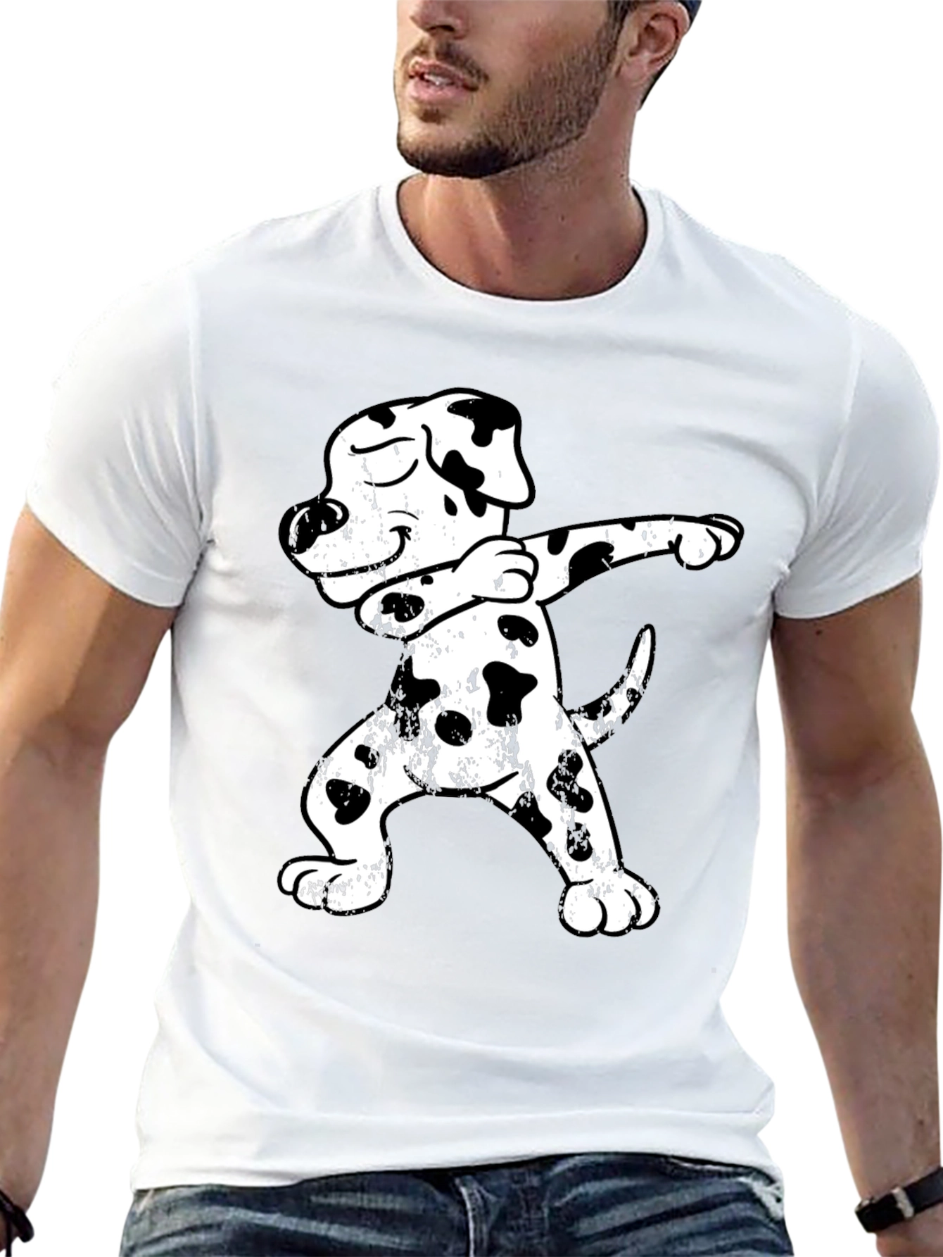 Black Dabbing Dalmatian T-Shirt - Funny Dog Tee view 13