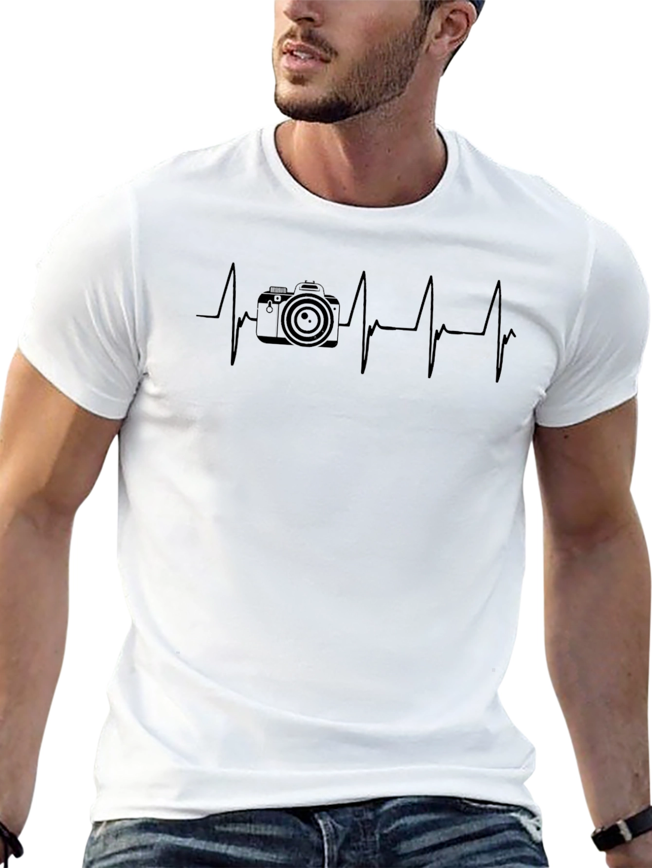 Black Camera Heartbeat T-Shirt - Photographer's Passion view 13