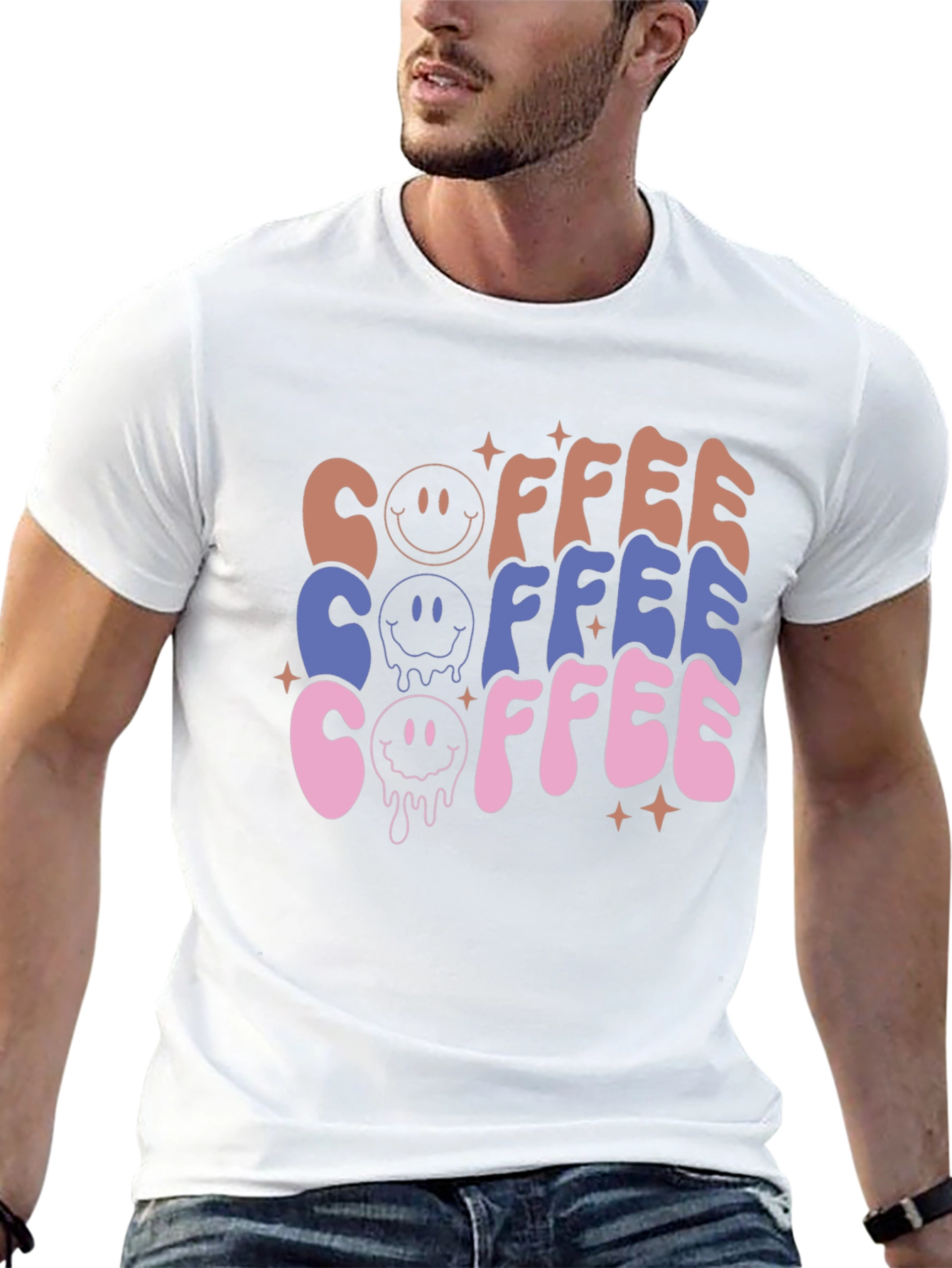 Black Retro Coffee Graphic Tee - Unisex Casual view 13
