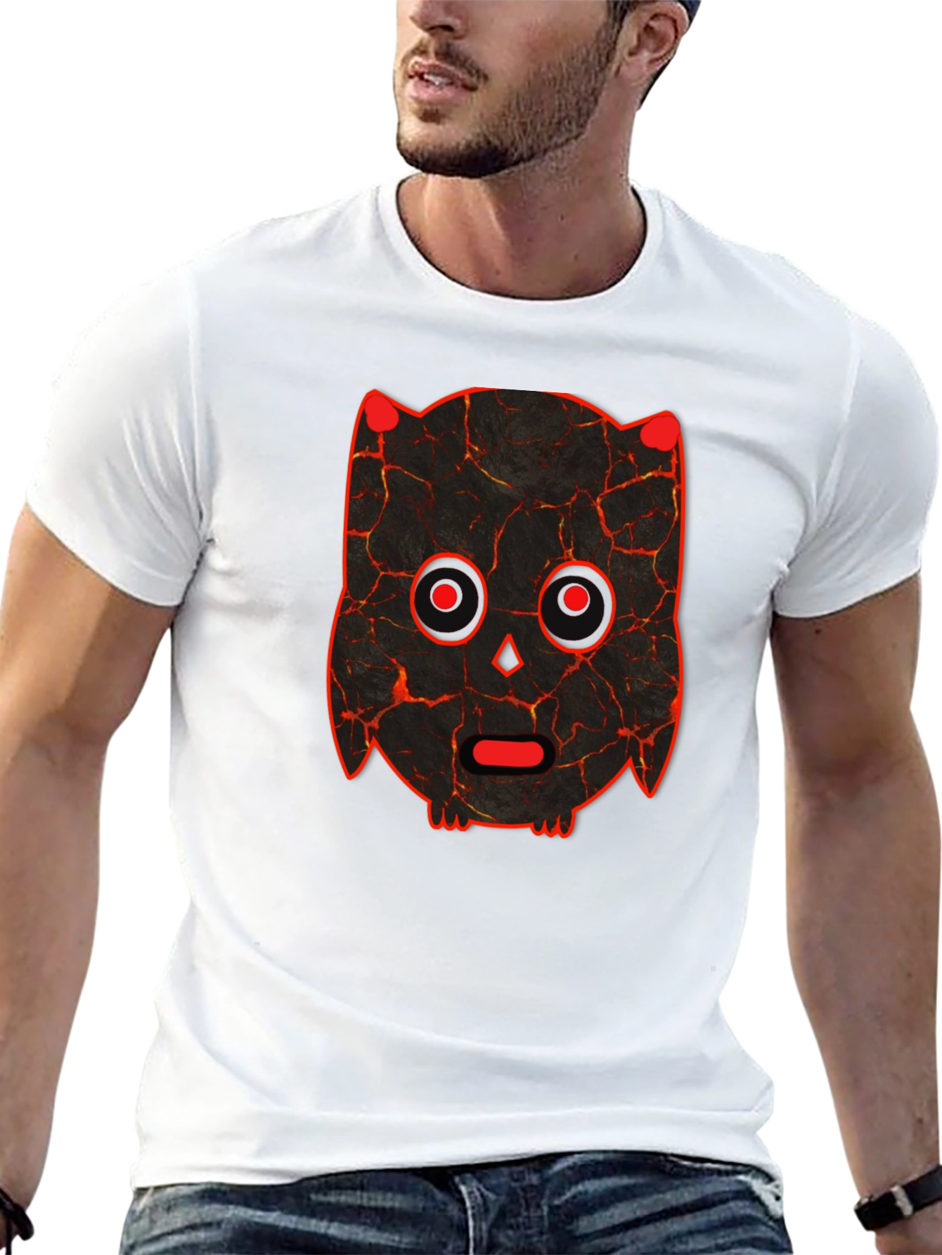 Black Lava Owl Graphic T-Shirt - Unique Design view 13