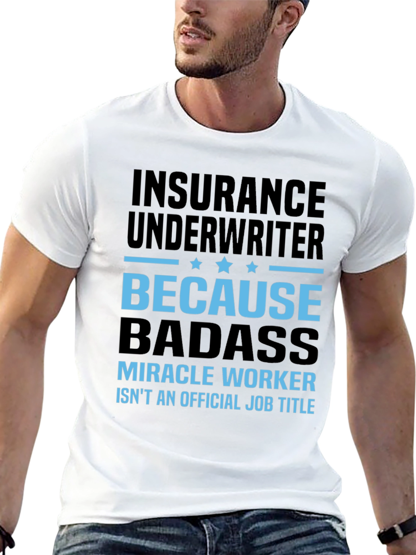 Black Insurance Underwriter Badass T-Shirt view 13