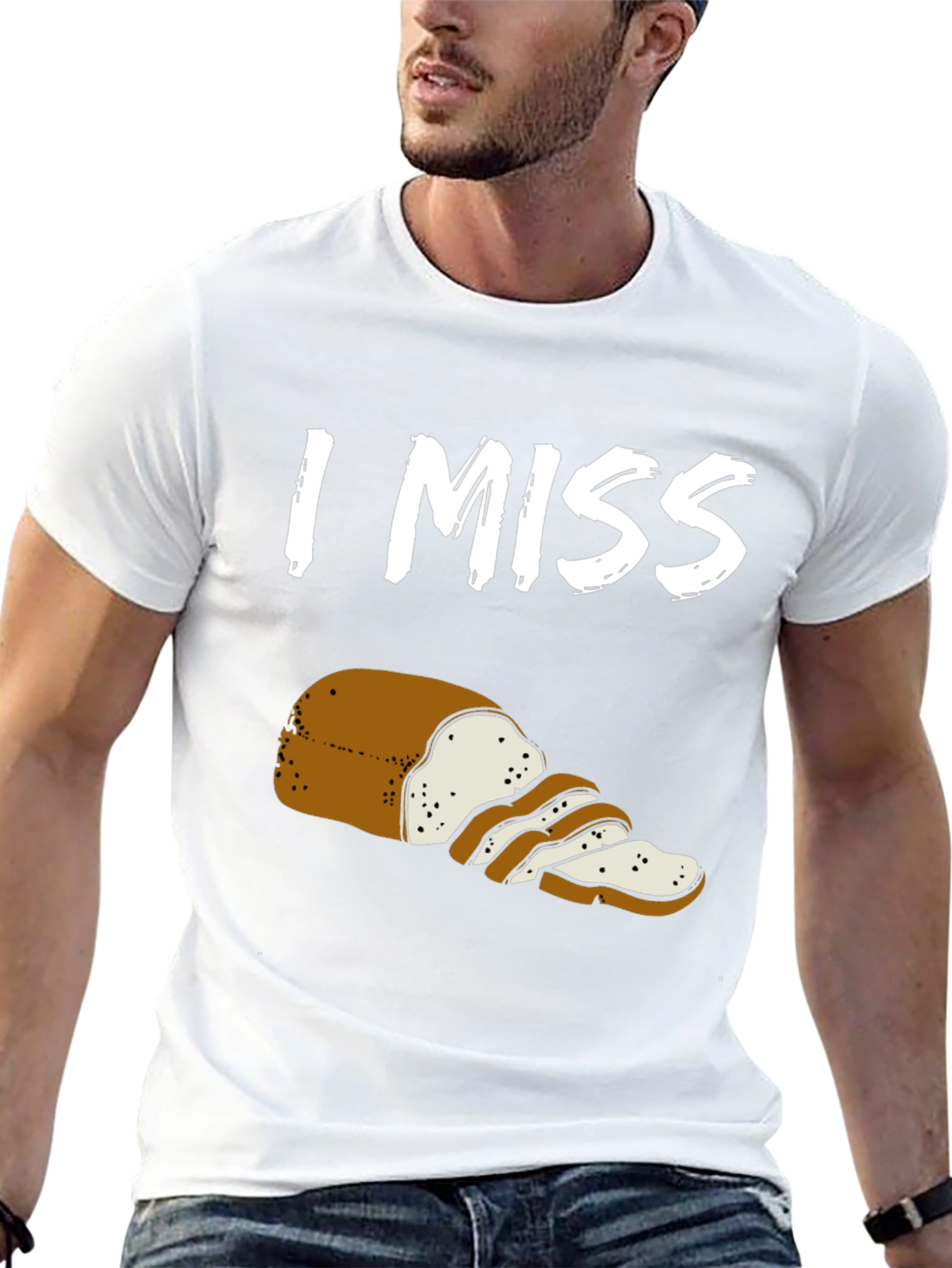 Black I Miss Bread T-Shirt view 13