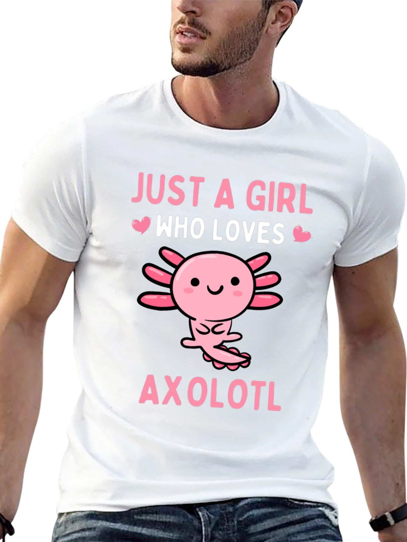 Black Just A Girl Who Loves Axolotls T-Shirt view 13