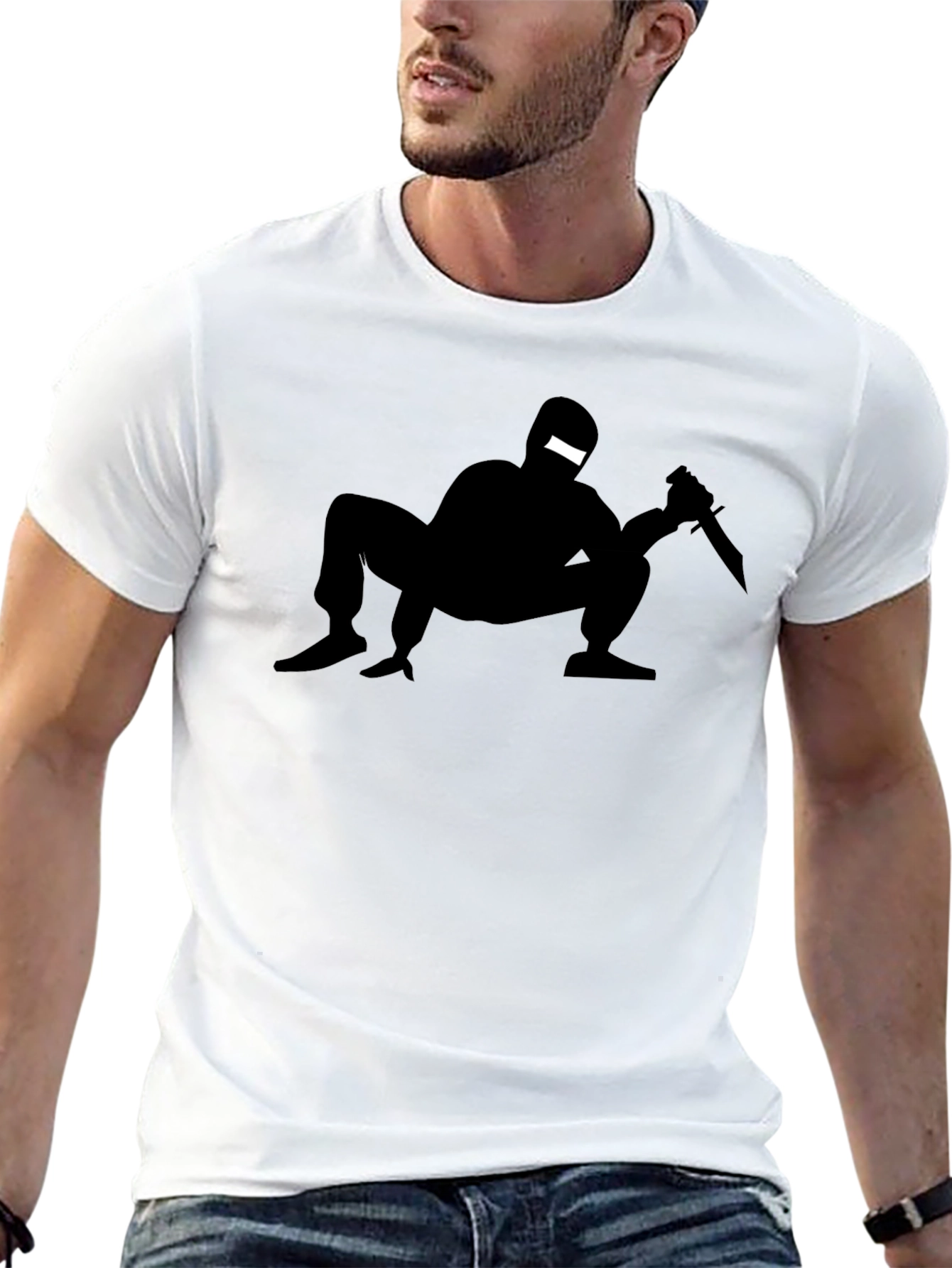 Black Stealth Ninja Graphic T-Shirt - Black view 13