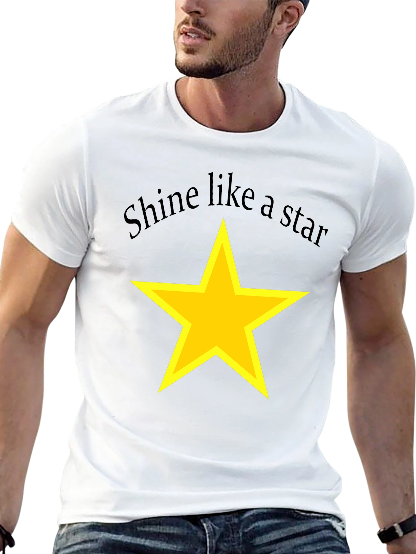 Black Shine Like a Star Black T-Shirt view 13