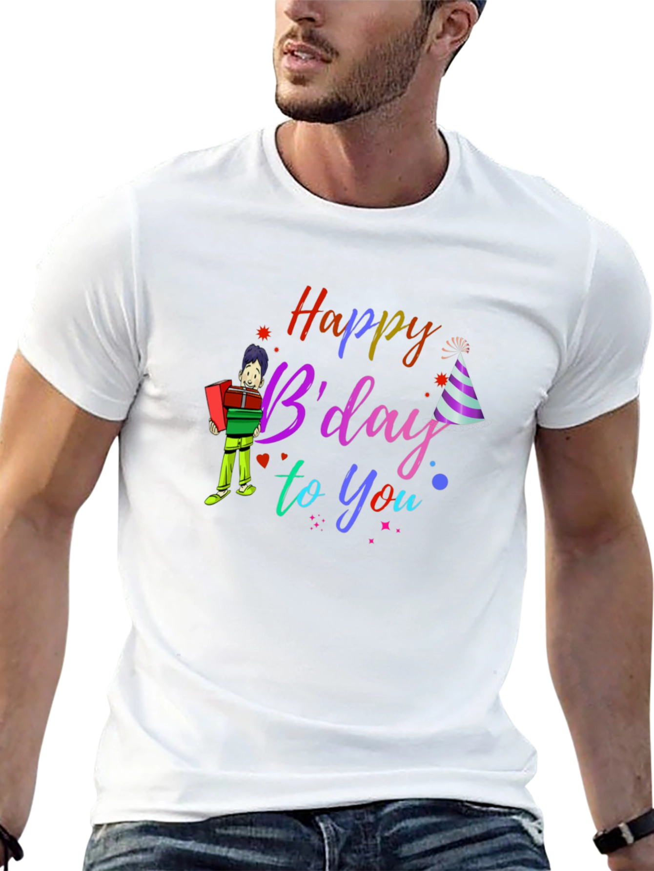 Black Happy B'day to You T-Shirt view 13
