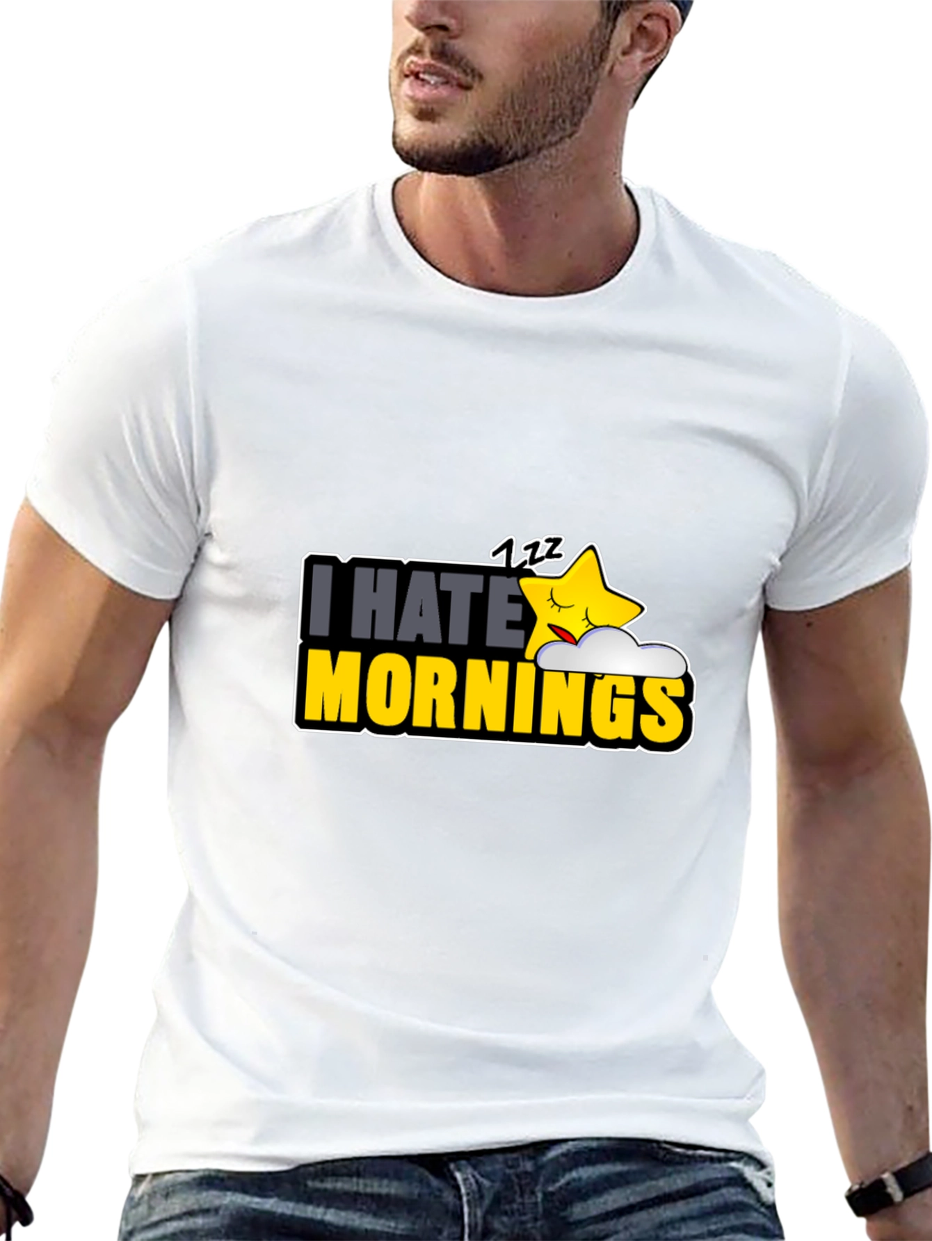 Black I Hate Mornings Black Graphic Tee view 13