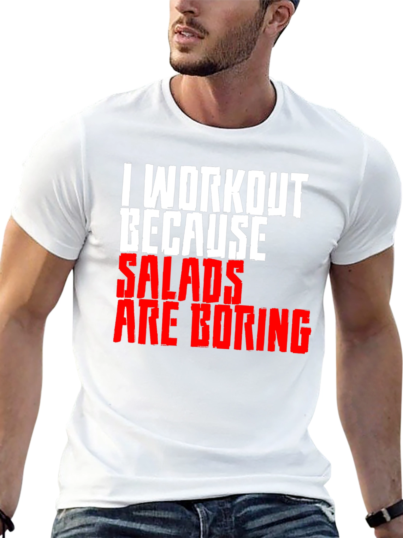 Black Workout Because Salads Are Boring T-Shirt view 13