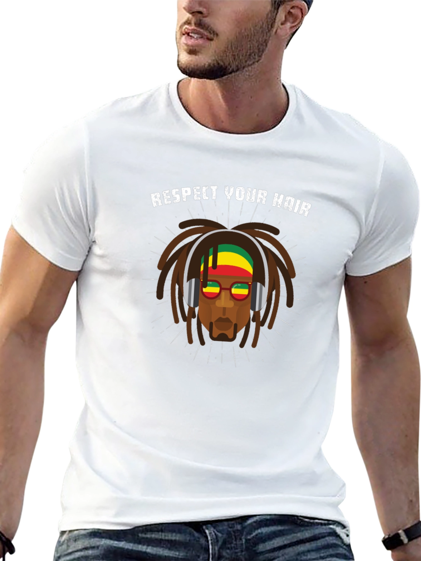 Black Respect Your Hair T-Shirt - Reggae Style view 13