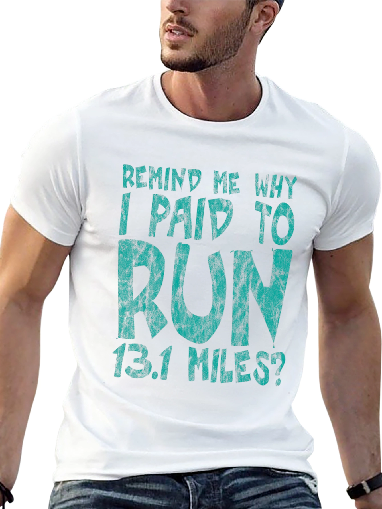 Black Funny Running T-Shirt - 13.1 Miles Half Marathon Tee view 13