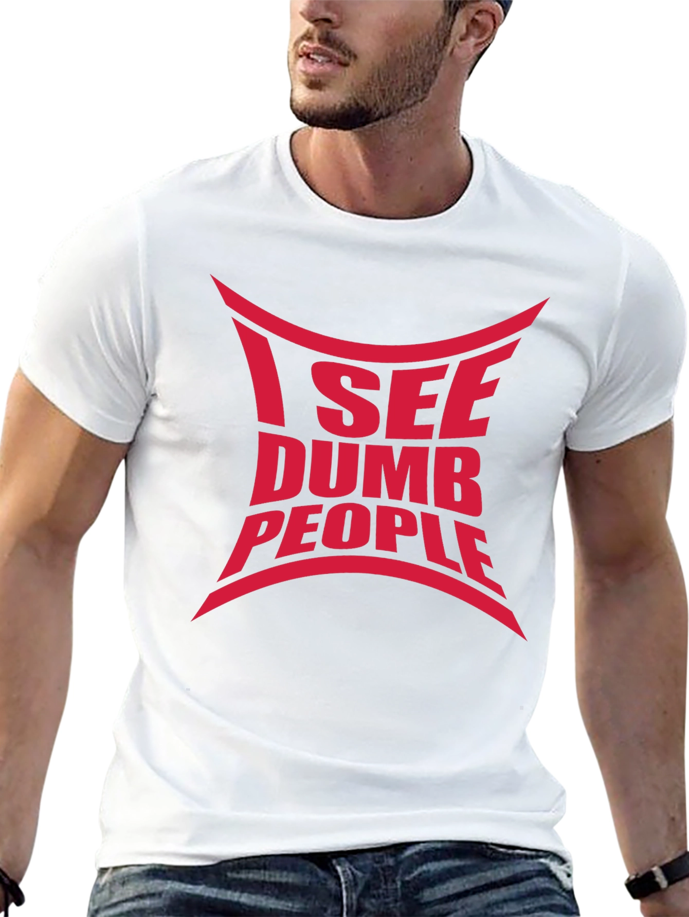 Black I See Dumb People Graphic Tee view 13