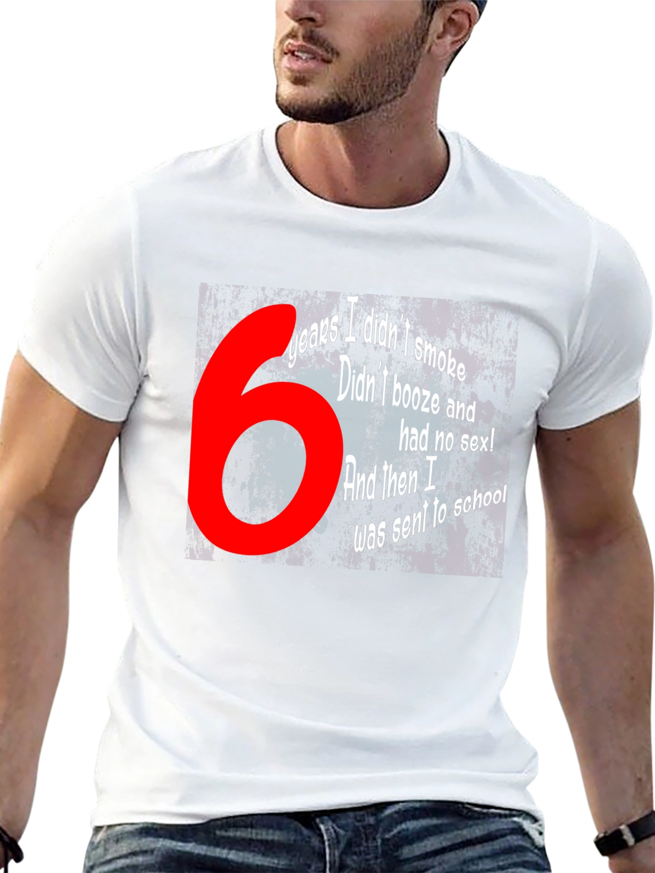 Black Funny T-Shirt - 6 Years Didn't Smoke Booze Sex view 13