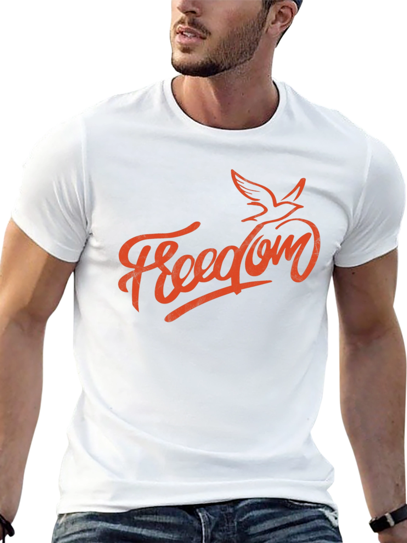 Black Freedom Bird Graphic Tee - Mens Casual Style view 13