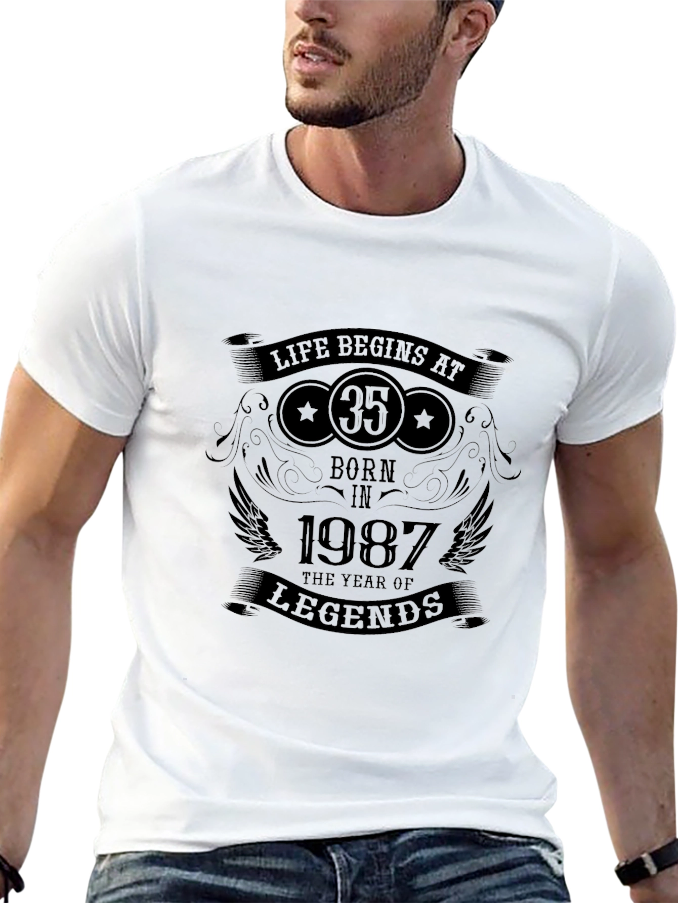 Black Life Begins at 35 Born in 1987 T-Shirt view 13