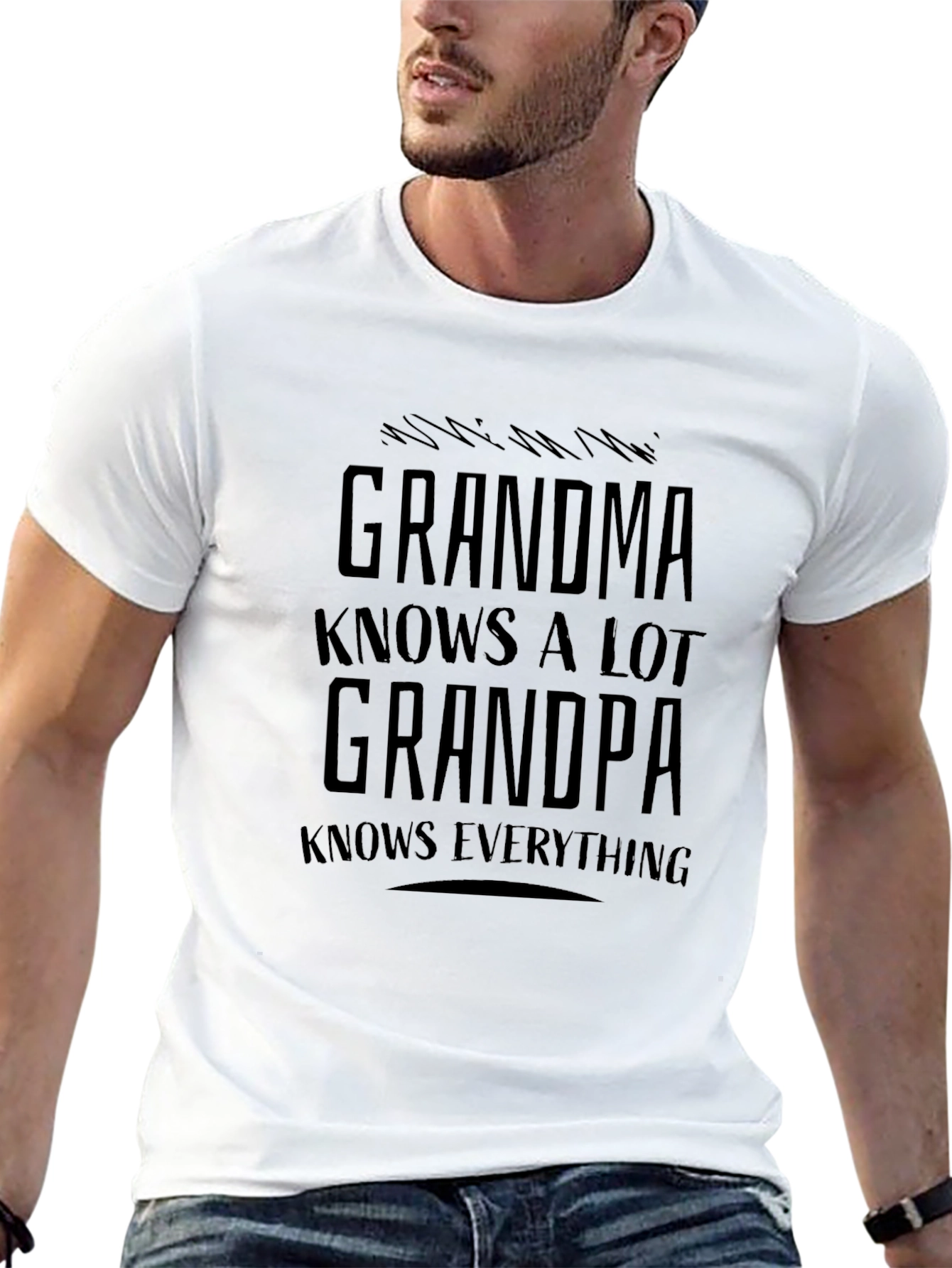 Black Grandma/Grandpa Funny Graphic T-Shirt view 13