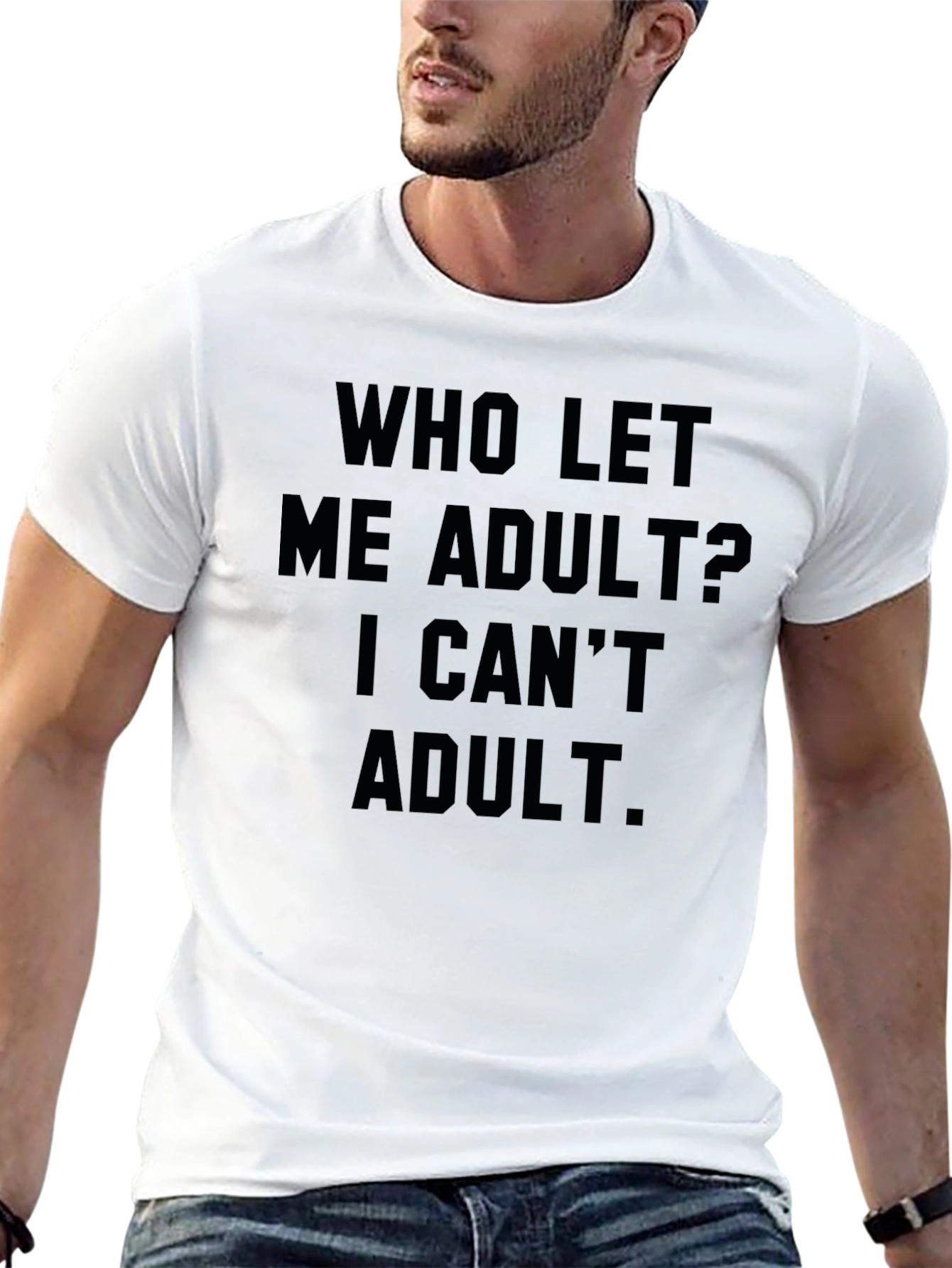 Black Funny Adulting T-Shirt - Who Let Me Adult? view 13