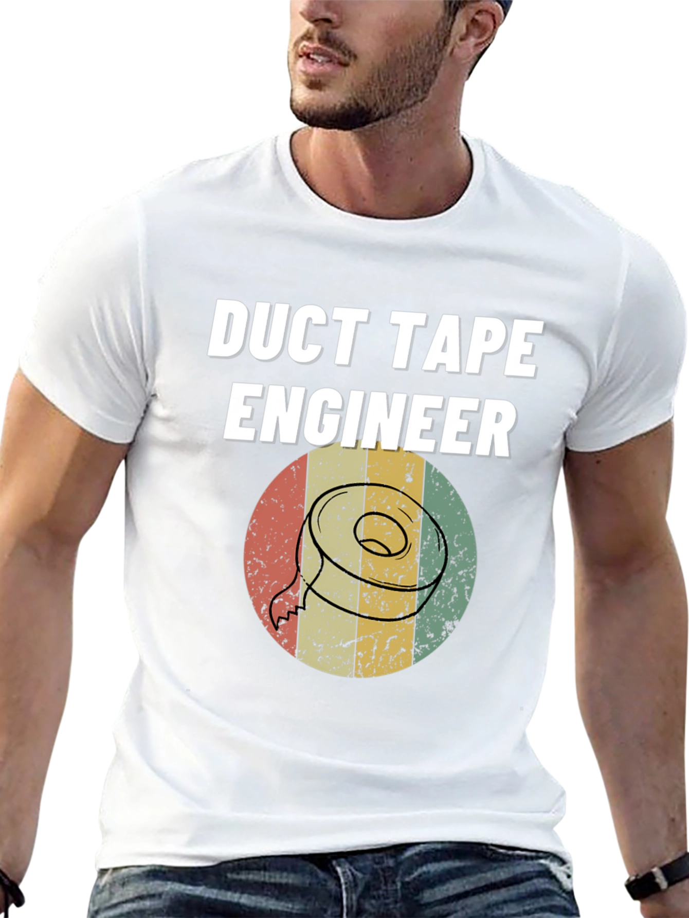 Black Duct Tape Engineer T-Shirt - Retro Design view 13