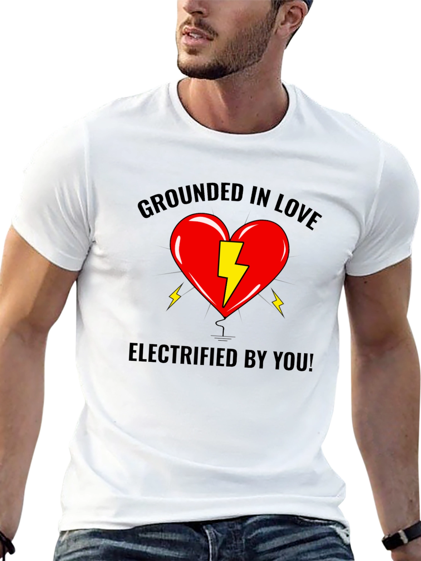 Black Grounded In Love T-Shirt - Electrified By You! Graphic Tee view 13