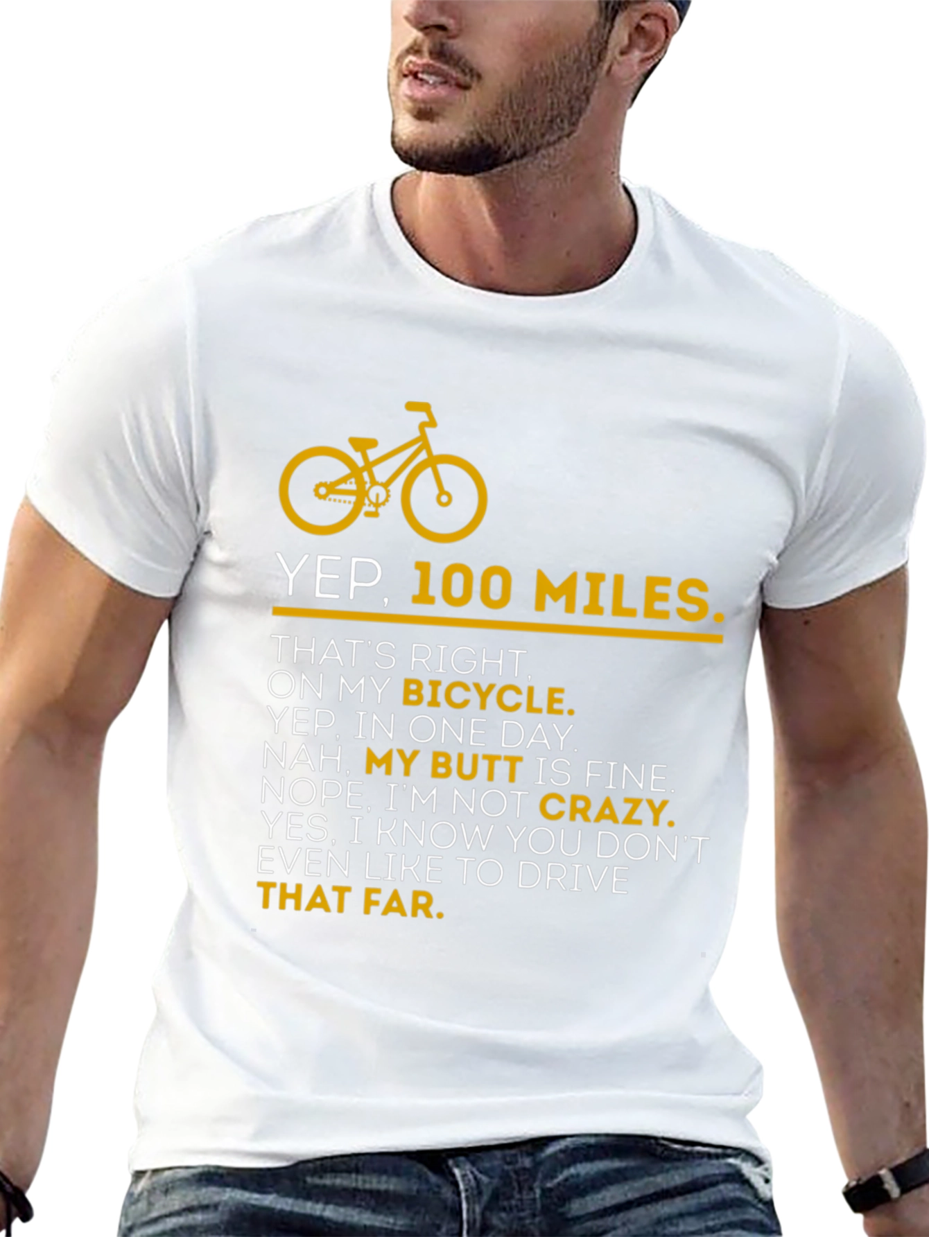 Black Yep 100 Miles Bicycle T-Shirt view 13