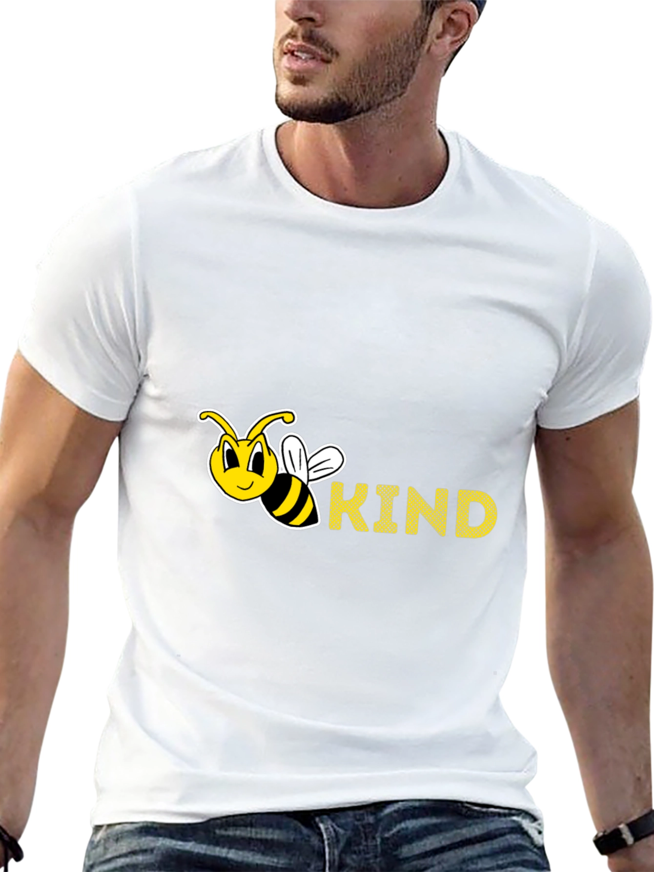 Black Bee Kind T-Shirt - Unisex Black Tee view 13