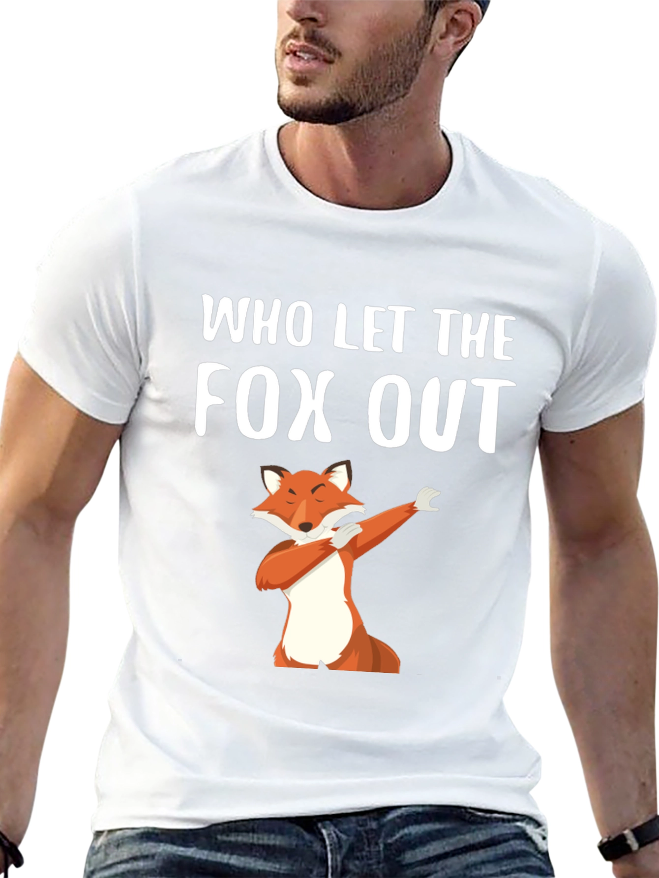 Black Who Let The Fox Out T-Shirt view 13