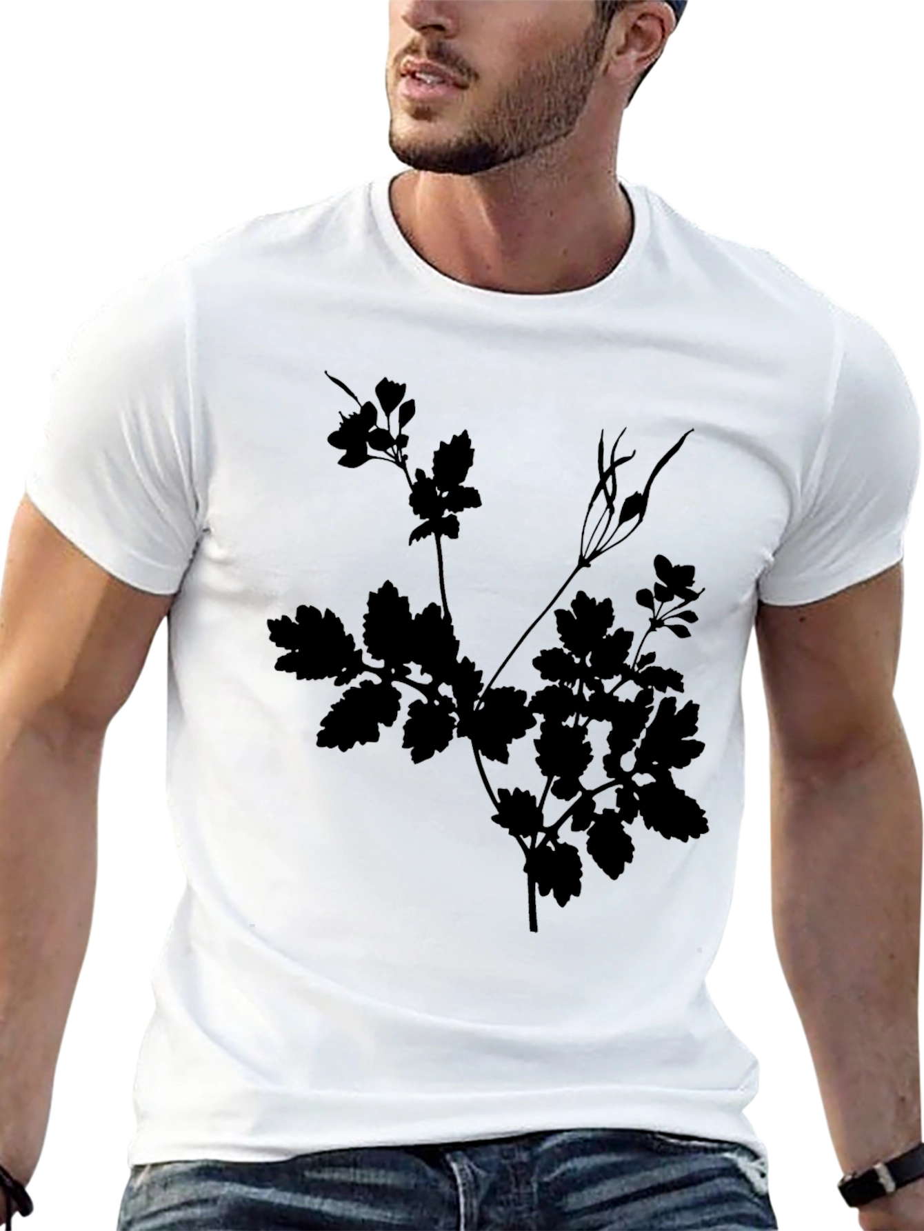Black Botanical Silhouette Tee view 13