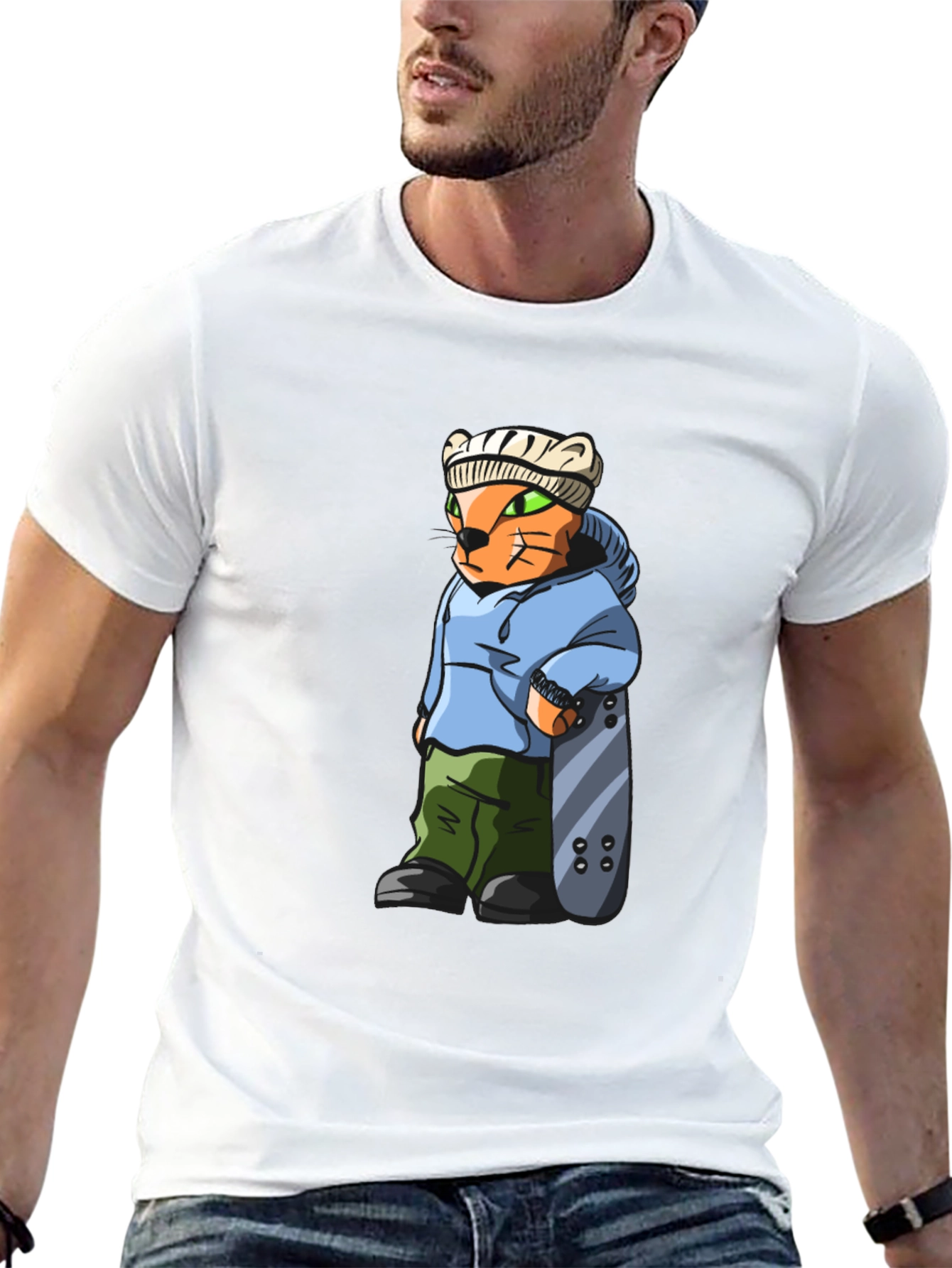 Black Cool Cat Skater Graphic Tee view 13