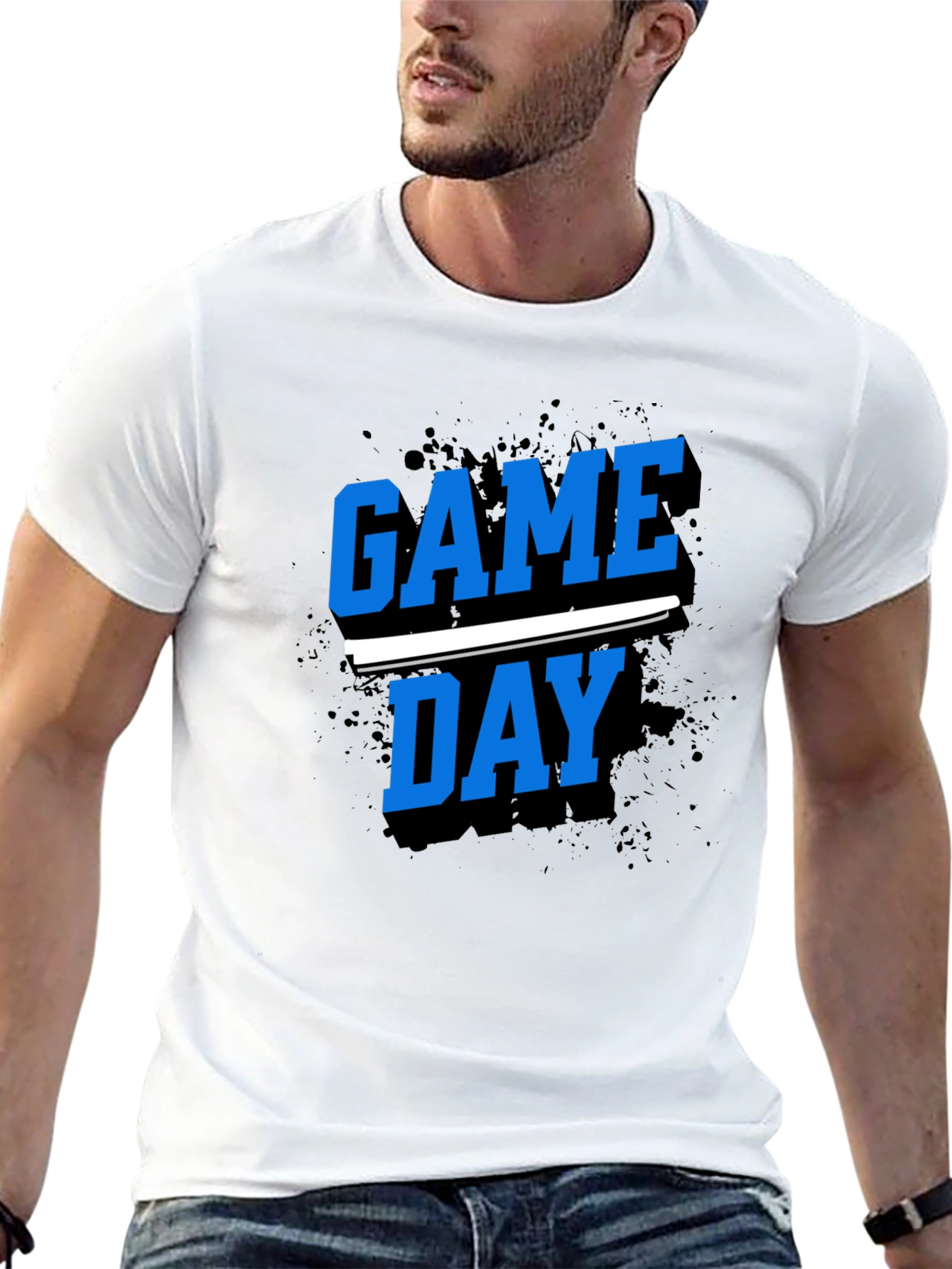 Black Game Day T-Shirt - Black Crew Neck Tee view 13