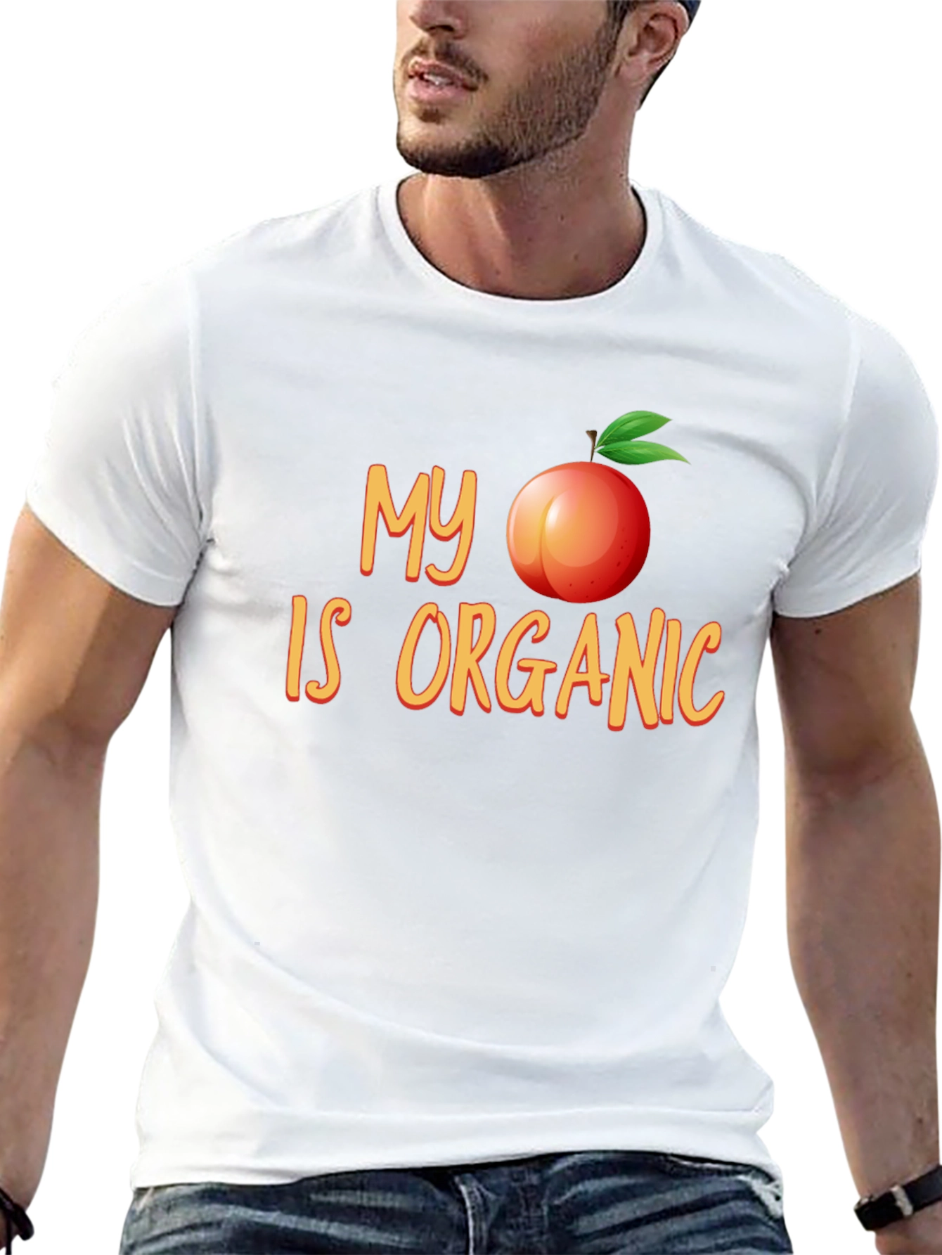 Black My Peach Is Organic Funny T-Shirt view 13
