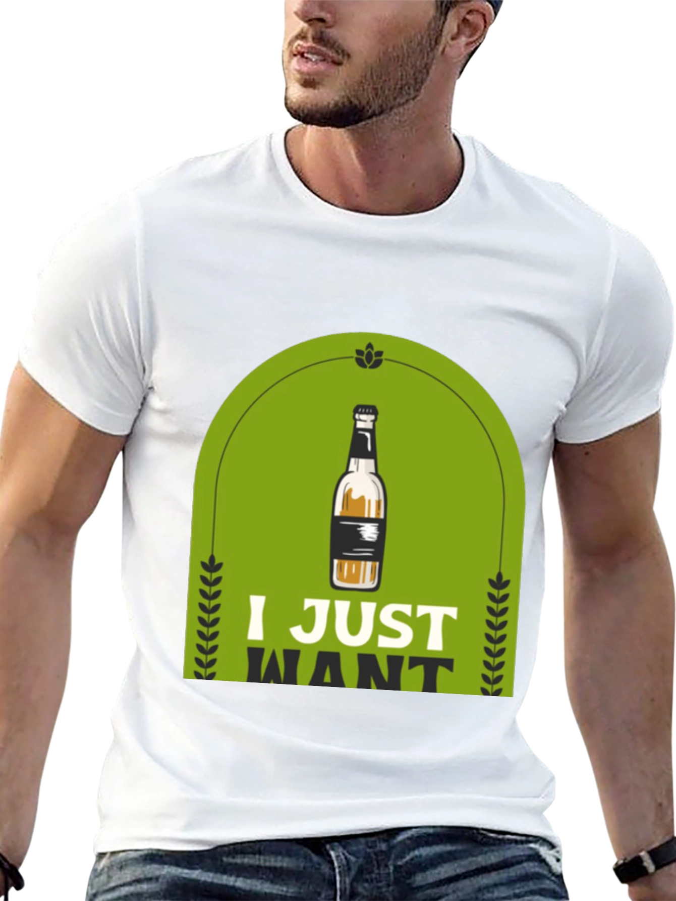 Black I Just Want Beer T-Shirt view 13