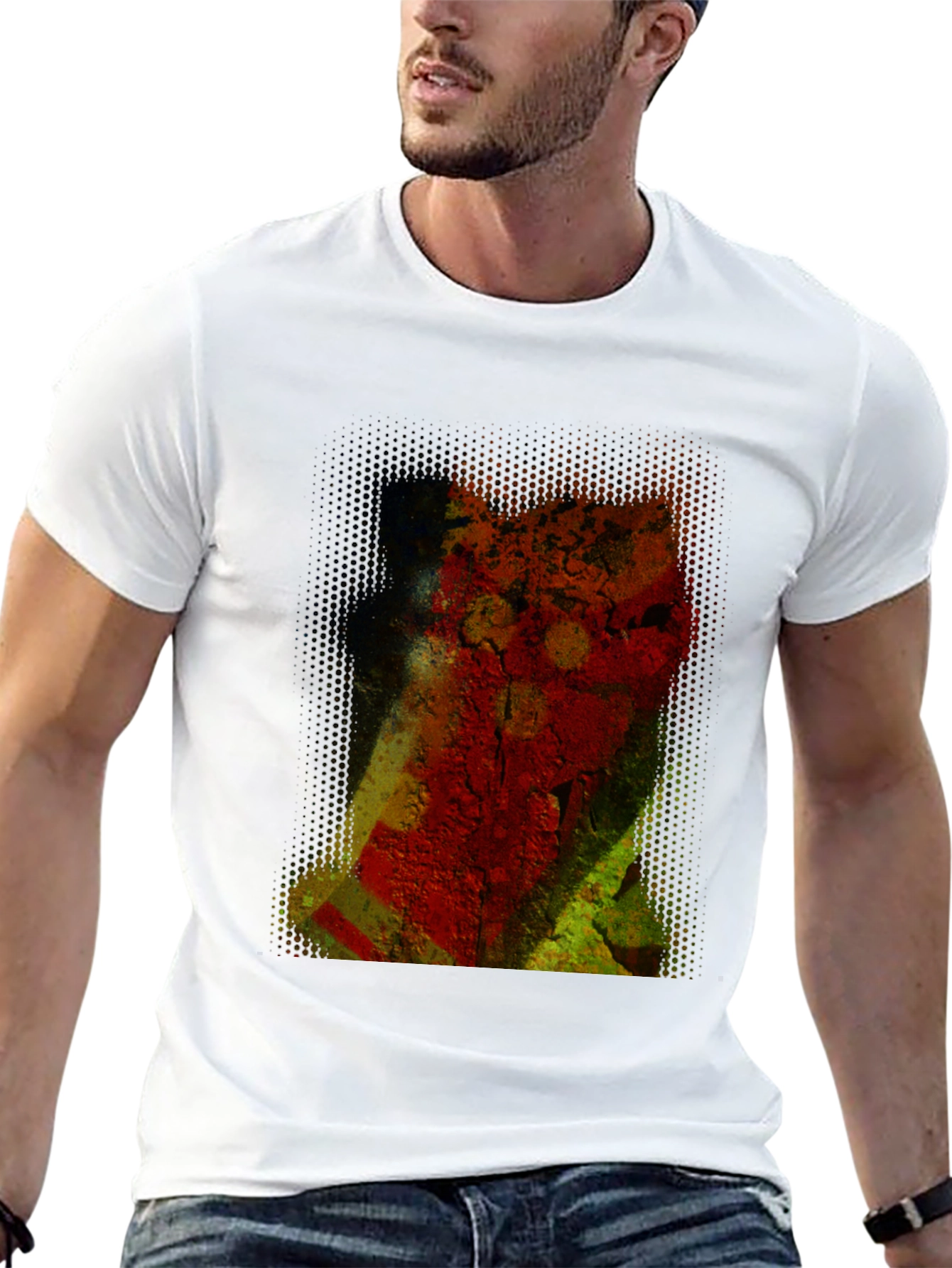 Black Abstract Graphic Print Black T-Shirt view 13