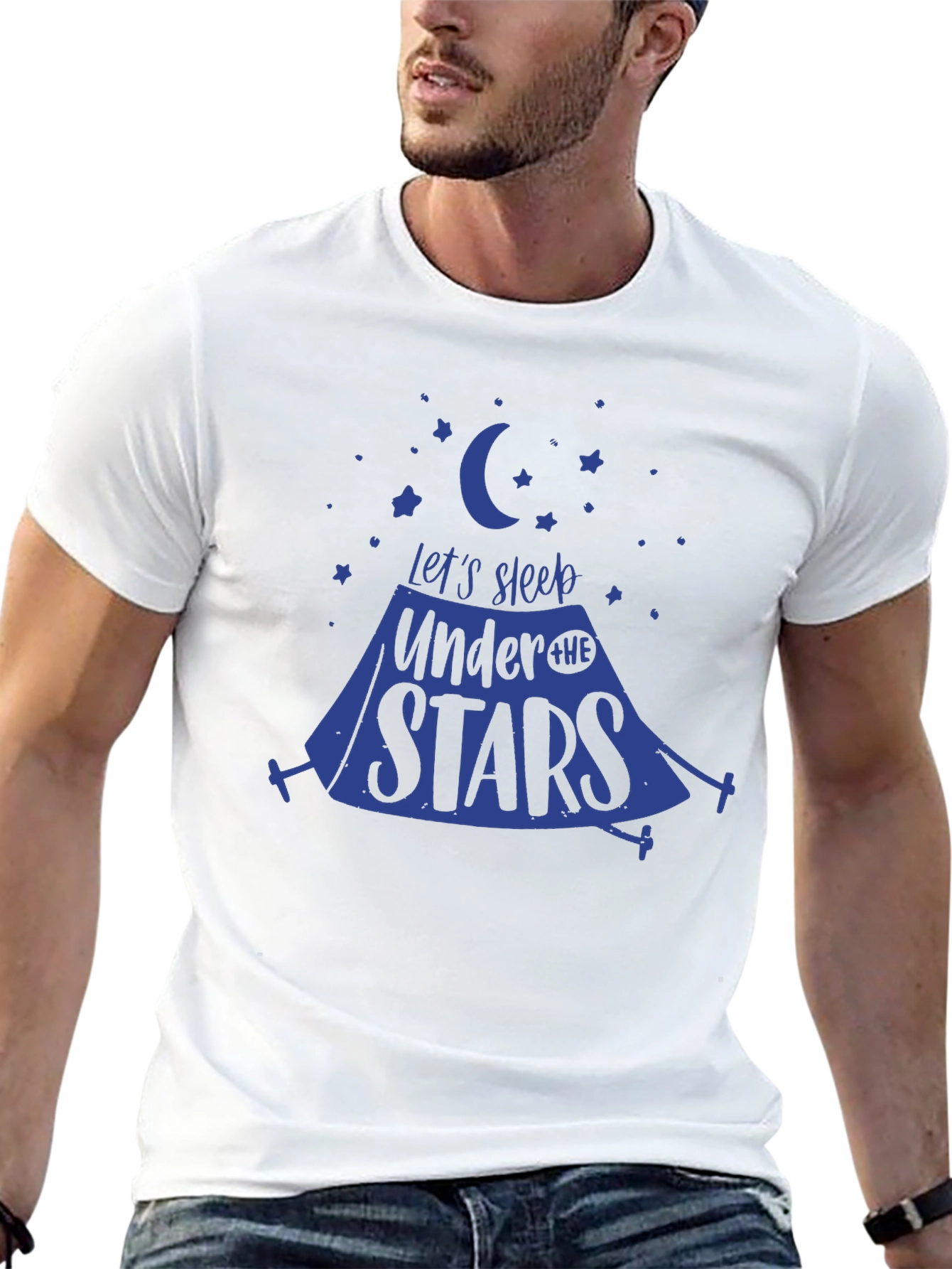 Black Let's Sleep Under the Stars Graphic Tee view 13