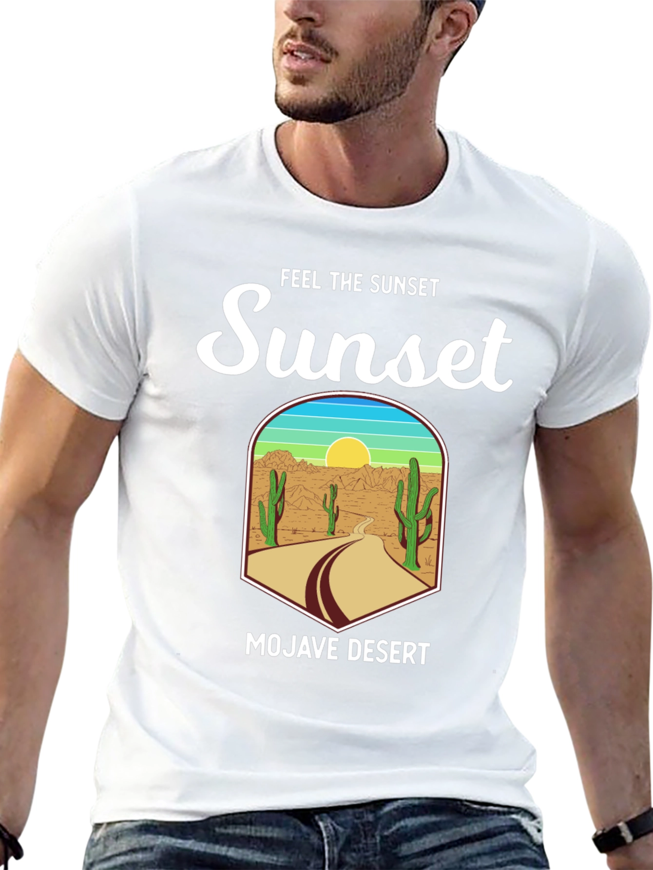 Black Mojave Desert Sunset Graphic Tee - Unisex view 13