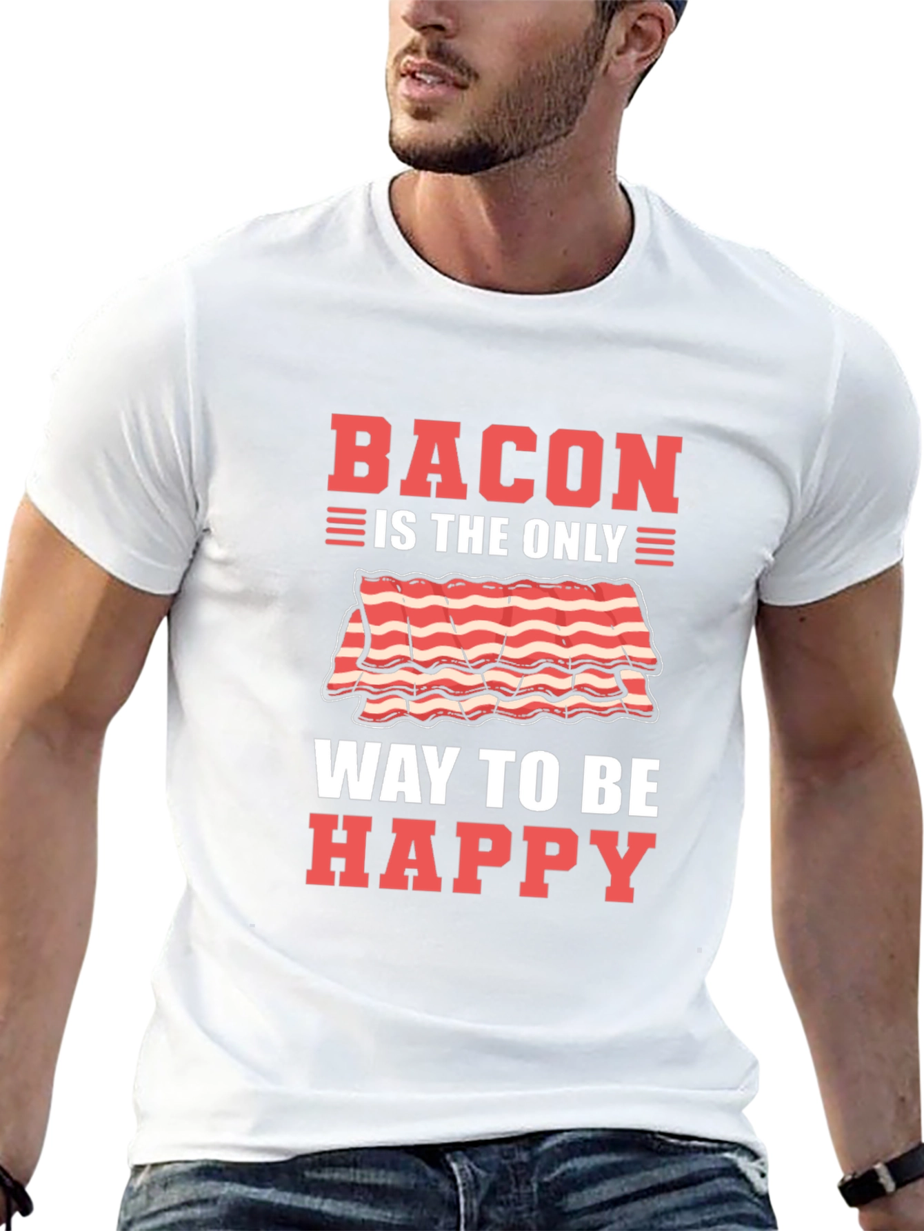 Black Bacon is the Only Way to Be Happy T-Shirt view 13