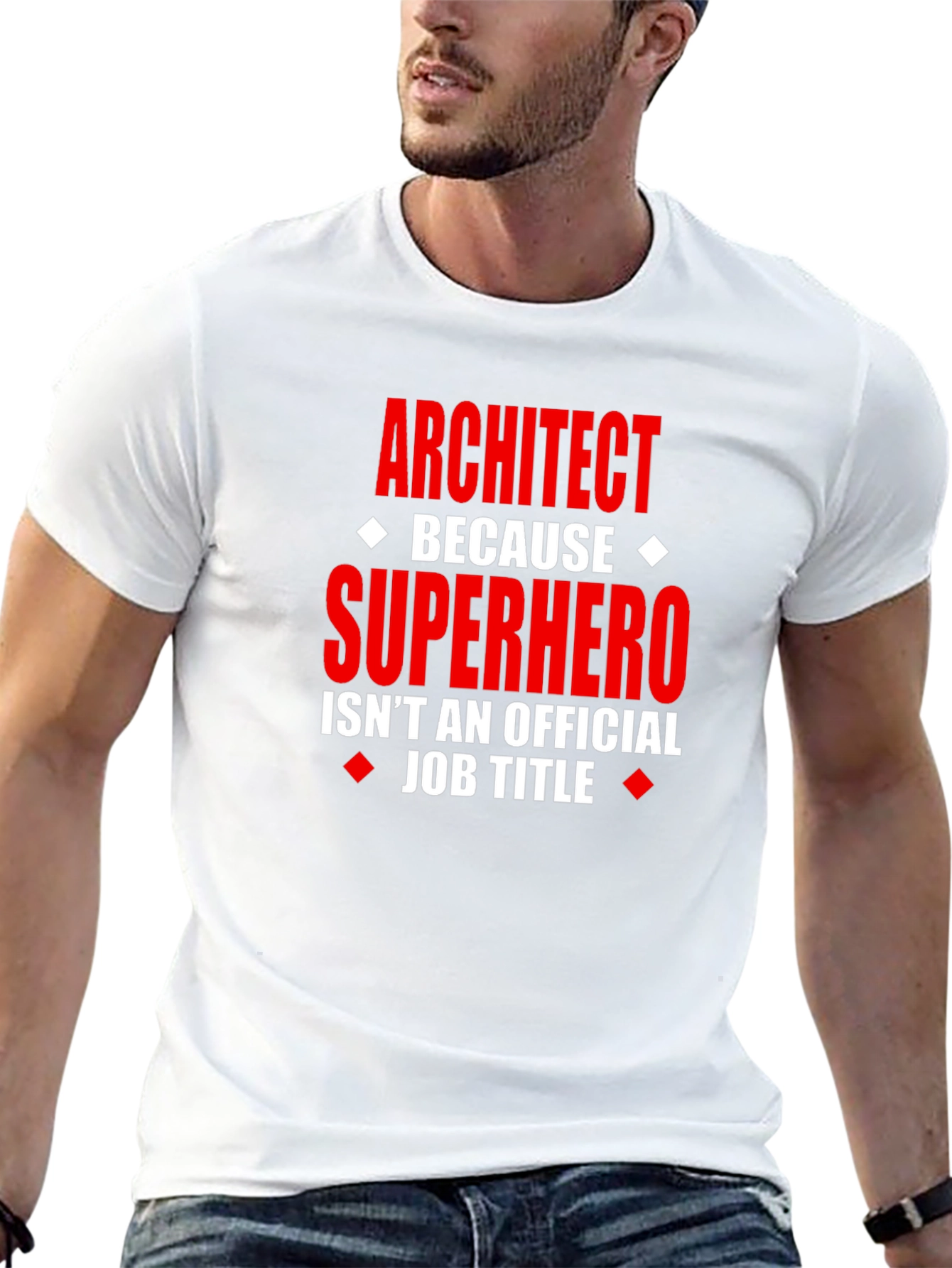 Black Architect Superhero Graphic Tee - Funny Job Title Shirt view 13