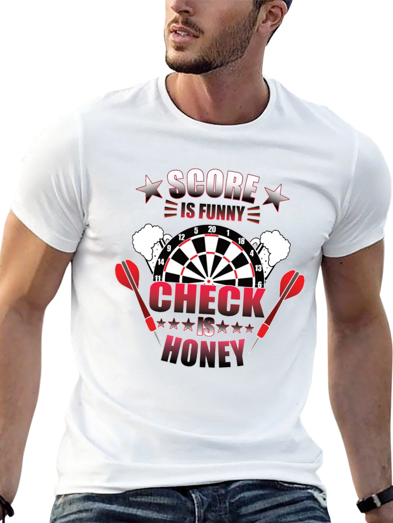 Black Score is Funny Darts T-Shirt view 13