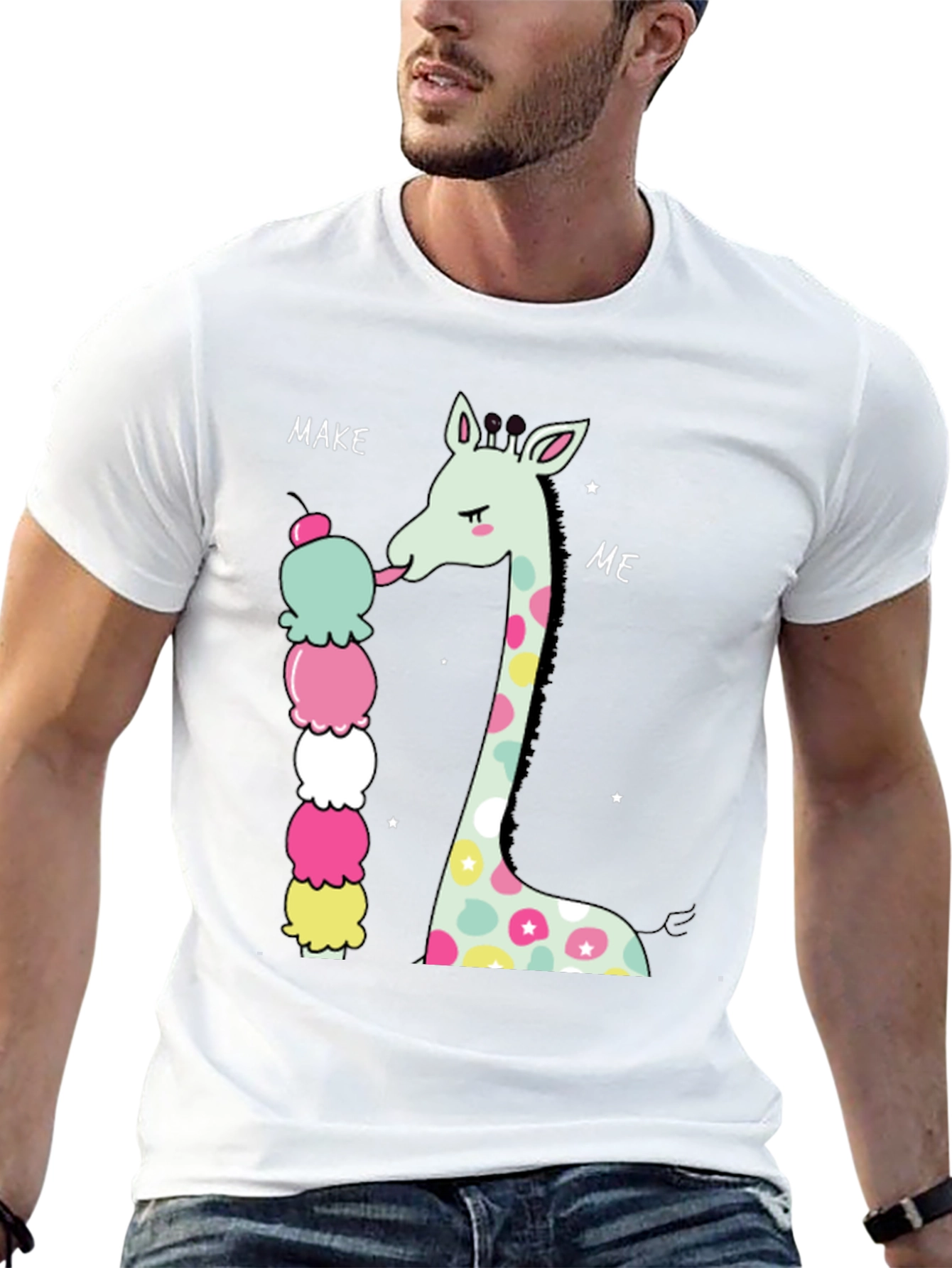 Black Giraffe Ice Cream Graphic T-Shirt view 13