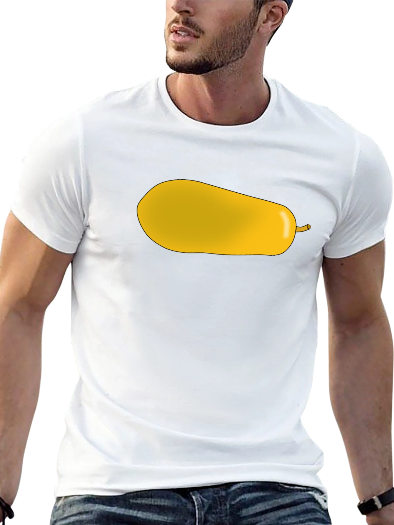 Black Yellow Pear Graphic Print Black T-Shirt view 13