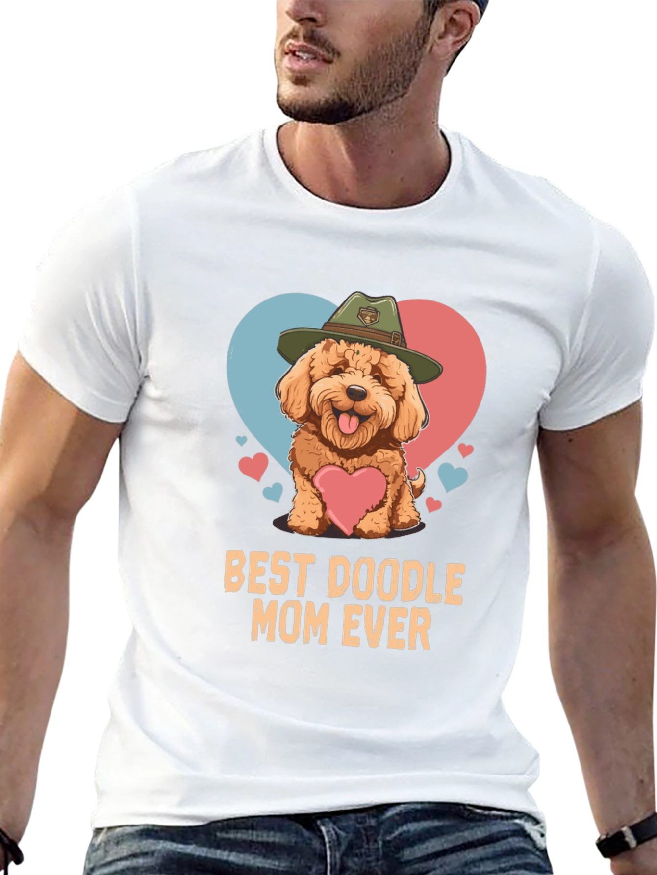 Black Best Doodle Mom Ever T-Shirt view 13