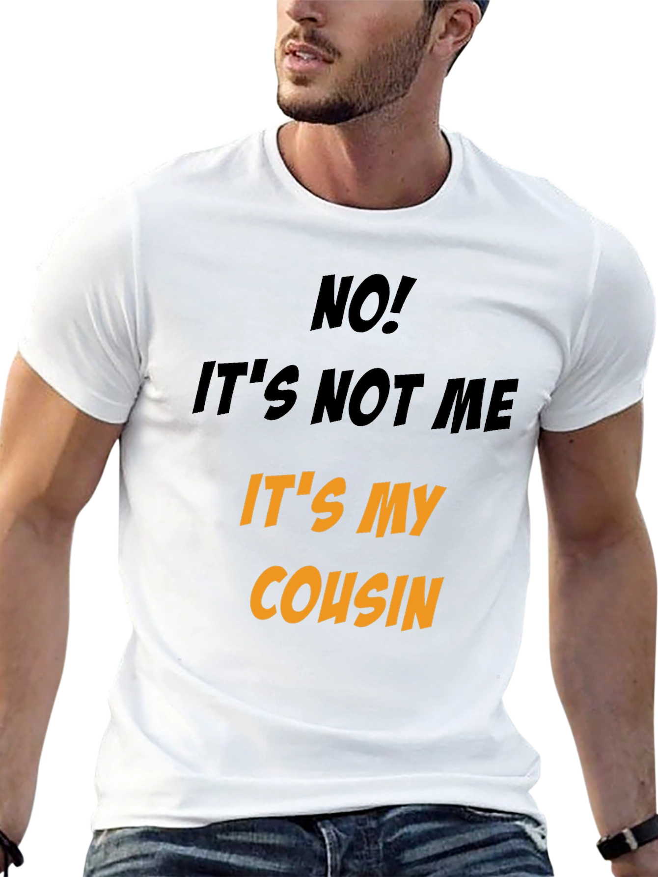 Black Funny "It's My Cousin" Graphic Tee view 13