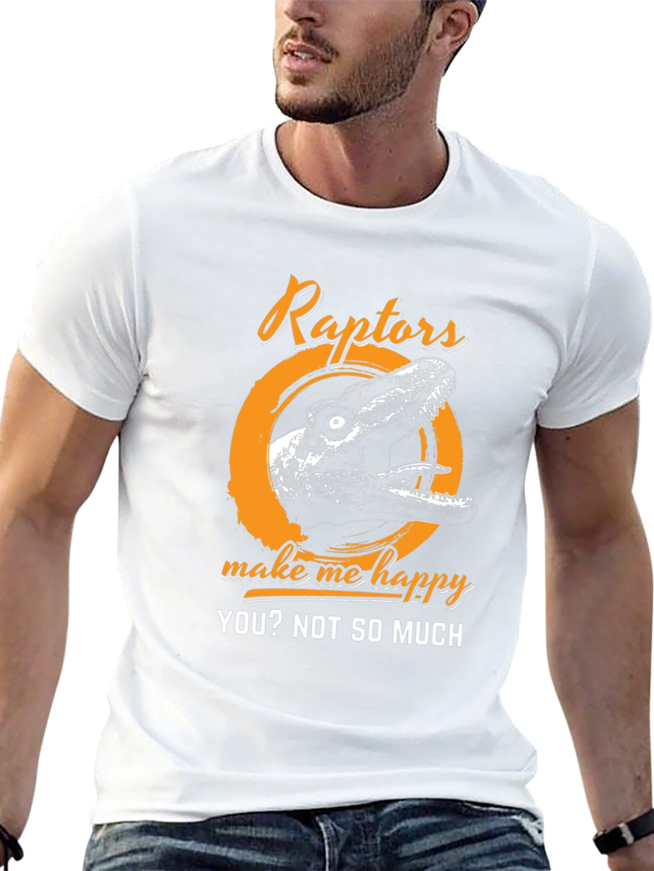 Black Raptors Make Me Happy T-Shirt view 13