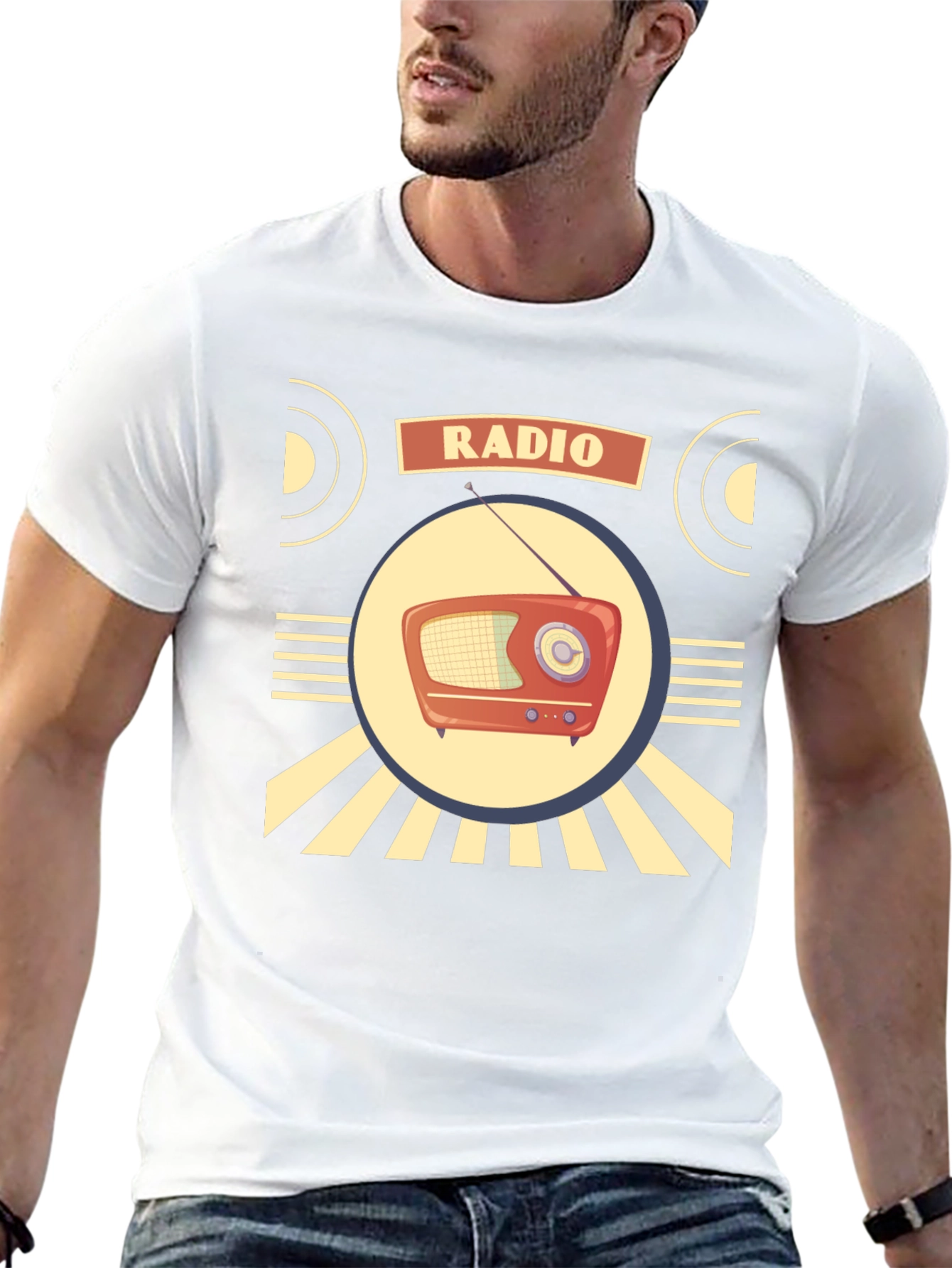 Black Retro Radio T-Shirt - Vintage Style Graphic Tee view 13