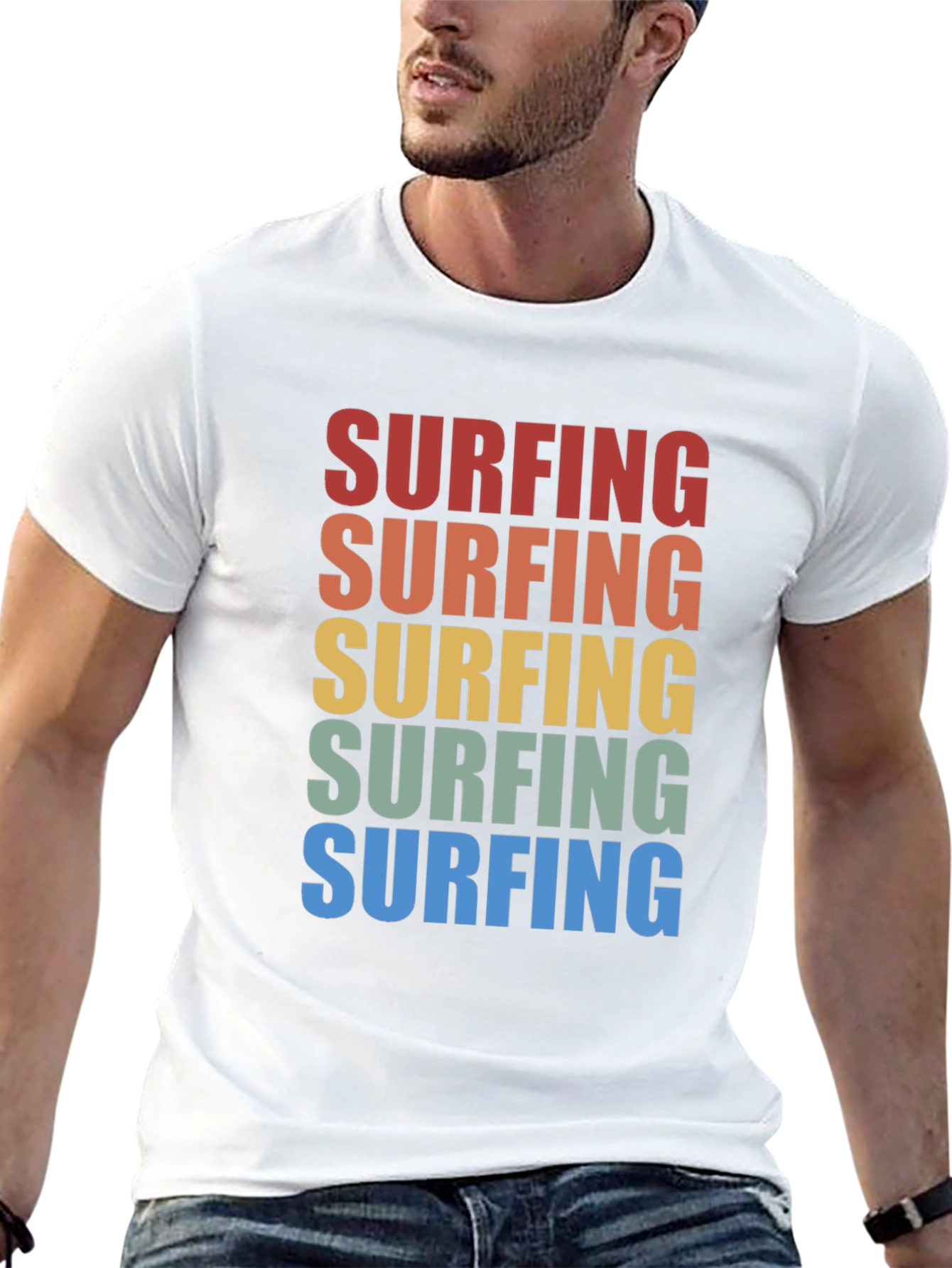Black Retro Surfing T-Shirt - Vintage Style Surf Tee view 13